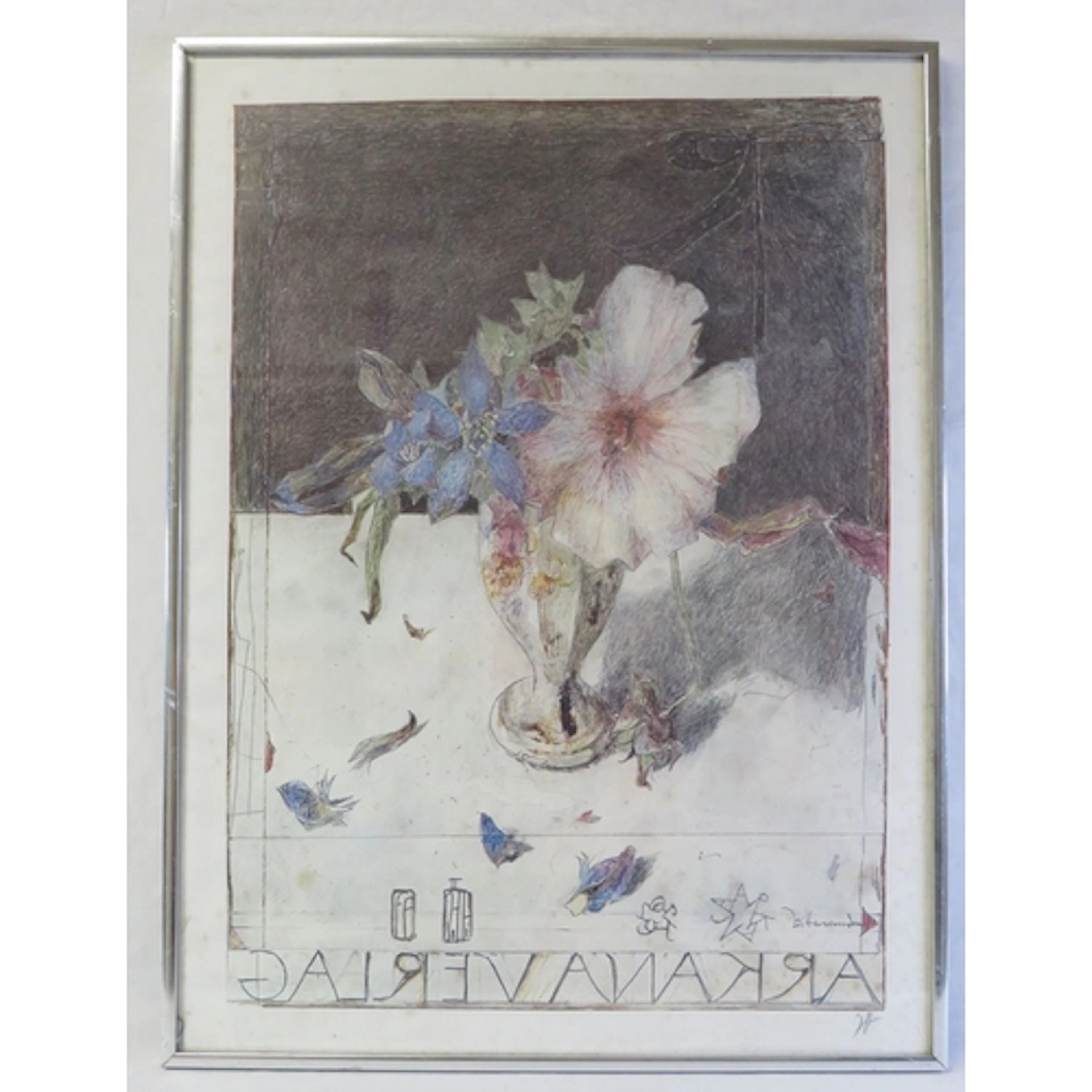 F/g Print Flowers by Horst Janssen approx. 46cm W x 61.5cm H...