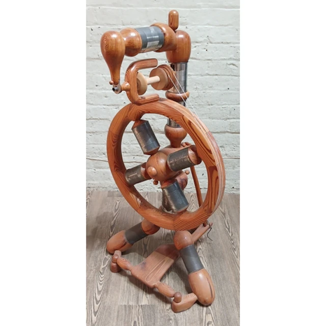 John Southworth Prescott (b1939), spinning wheel, pitch pine...