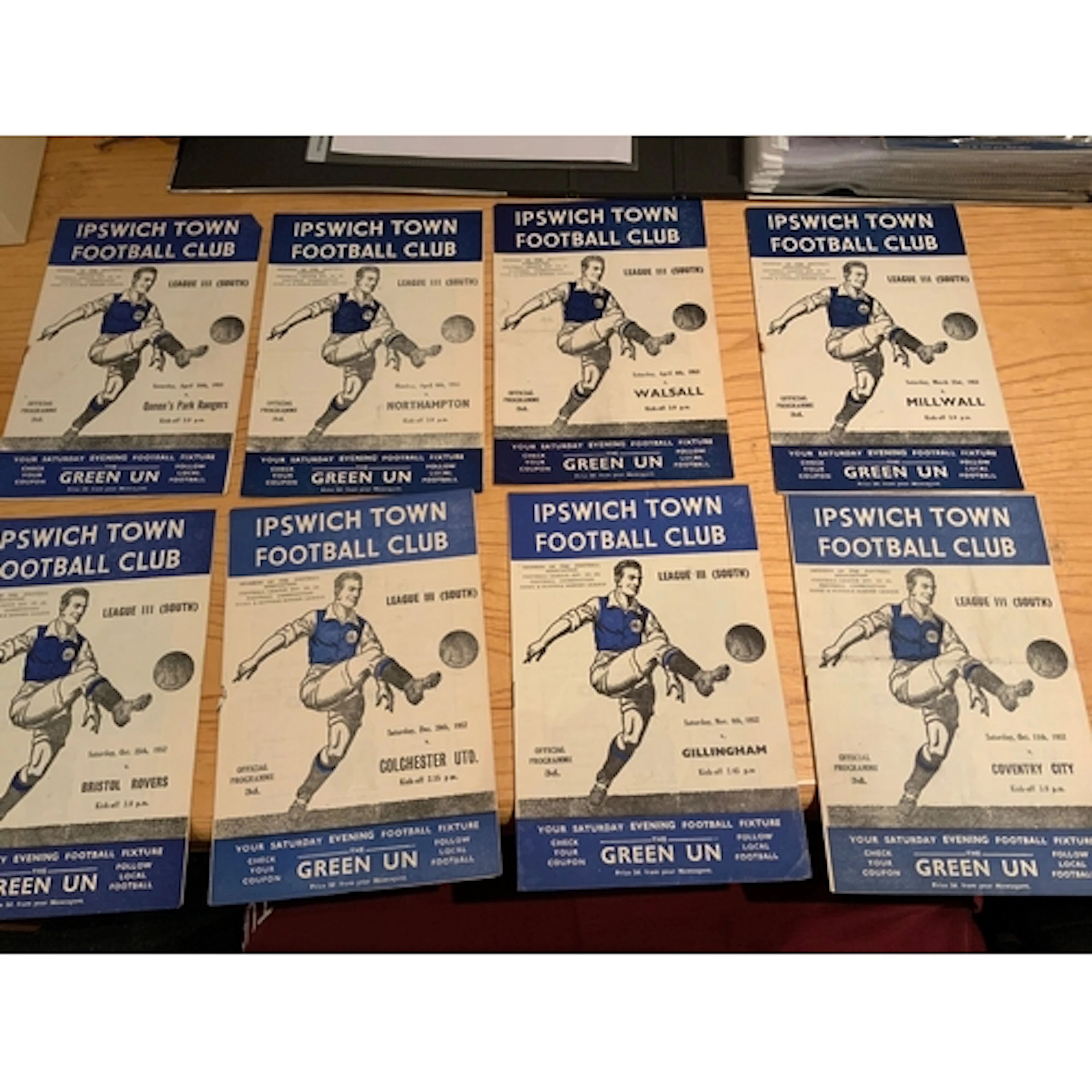 Ipswich Town 52/53 Home Football Programmes: 14 very good co...