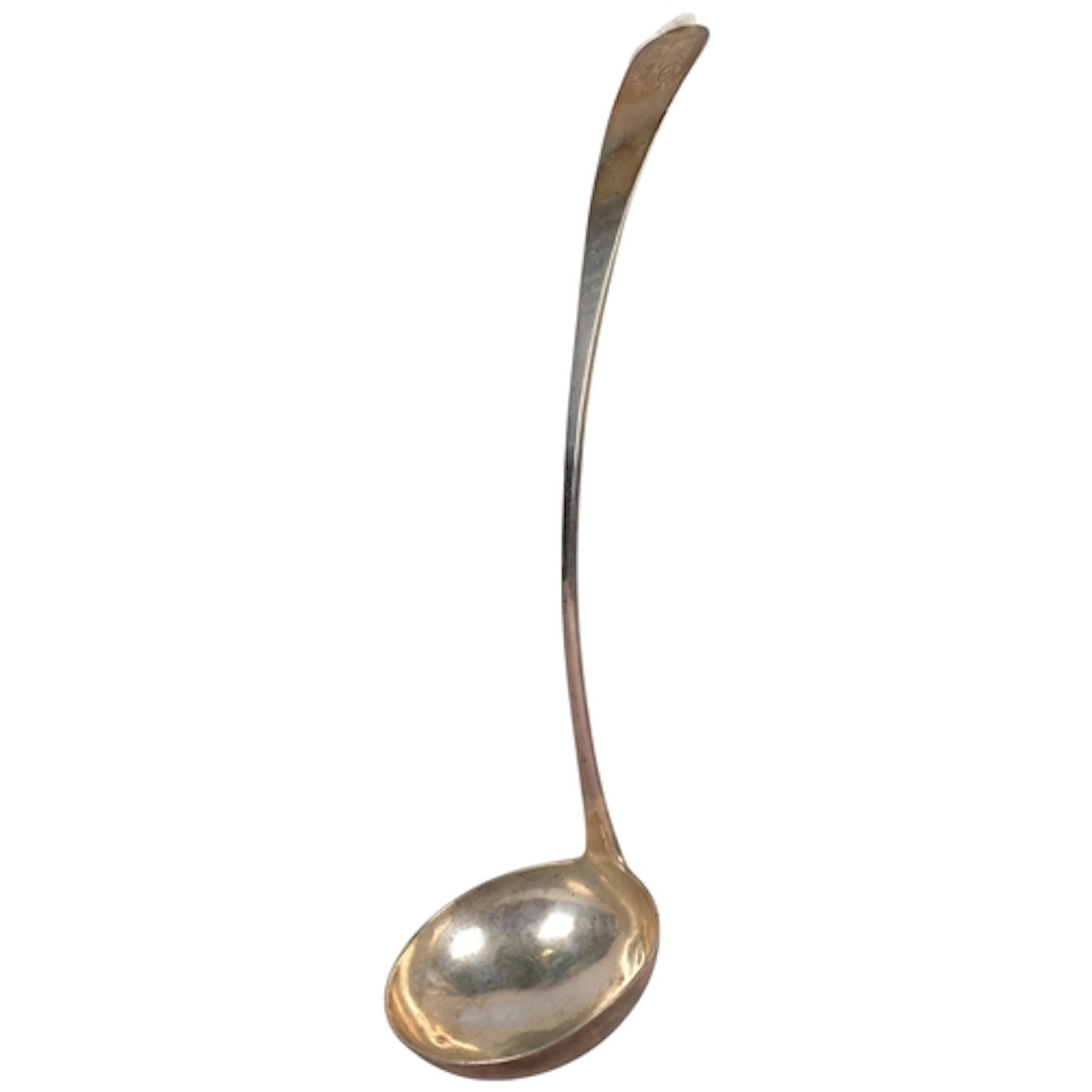 A George III Scottish silver Old English pattern soup ladle,...