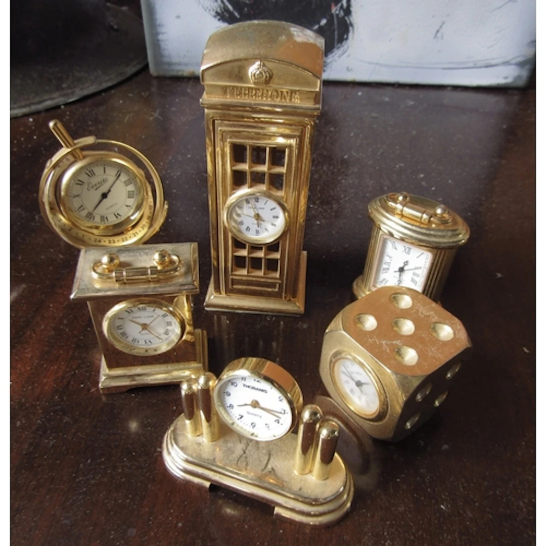 Collection of Various Ormolu Mounted Miniature Form Clocks Q...