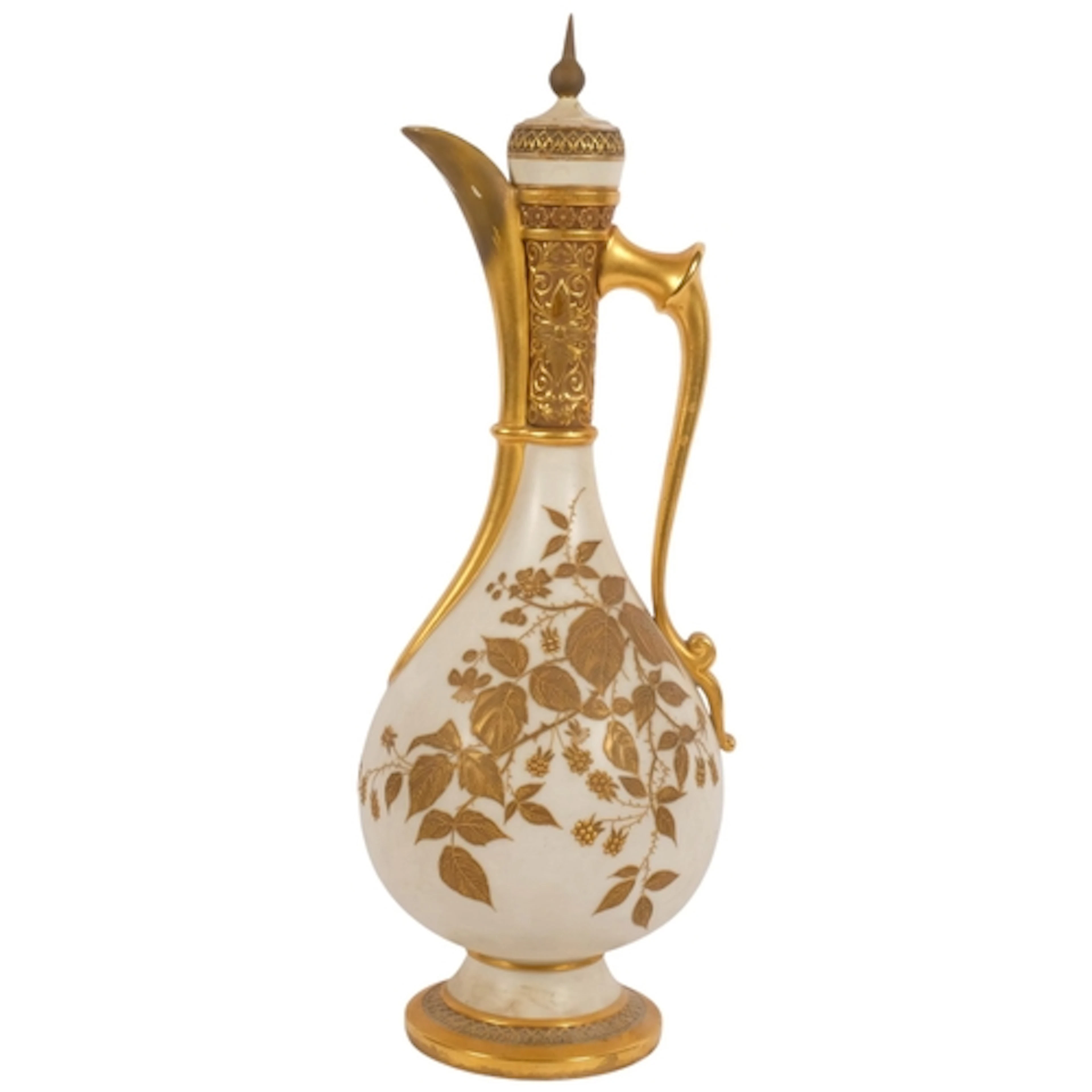 A Royal Worcester Aesthetic ewer with cover, Persian design,...