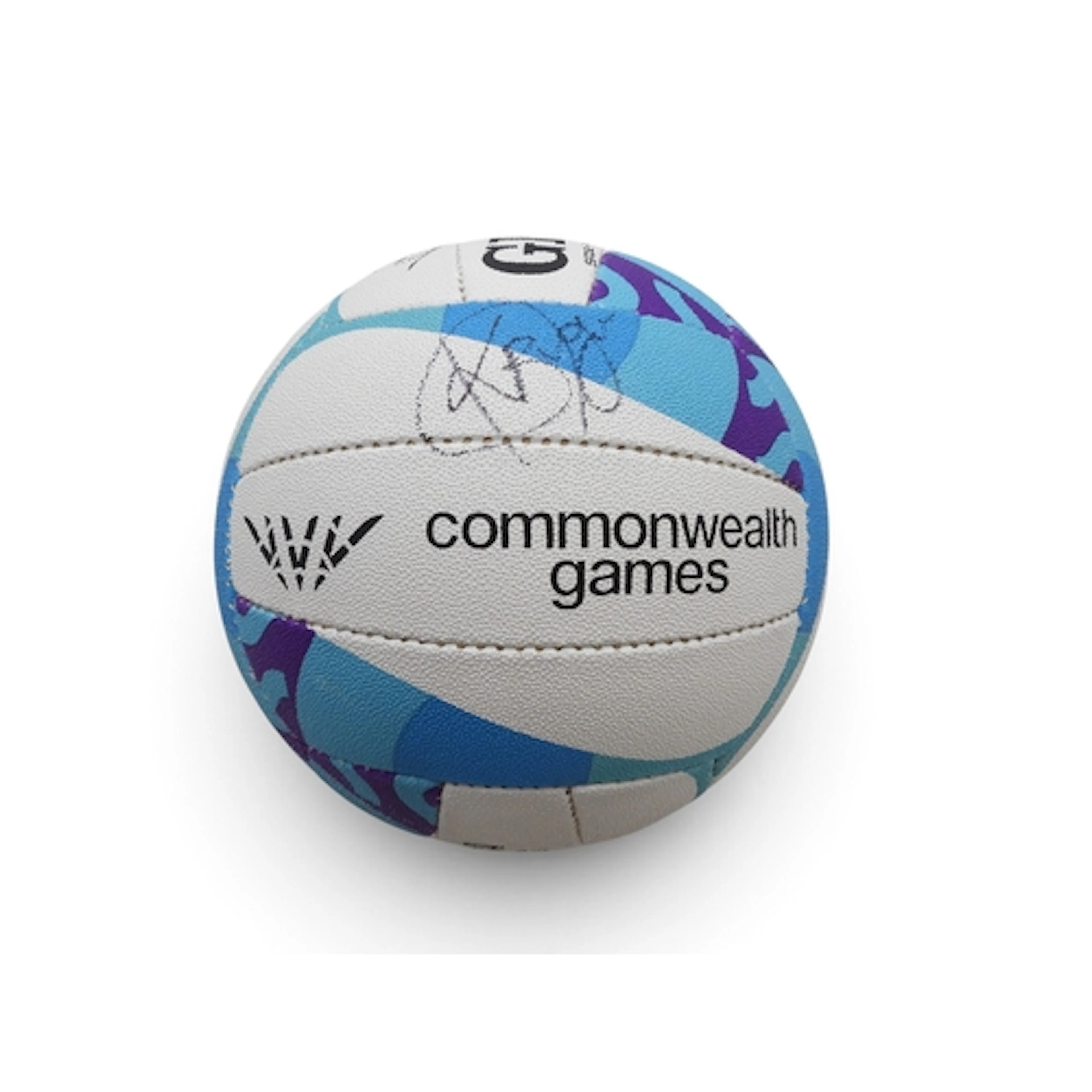 G2026 - Netball Finals spare ball Signed by gold and silver ...