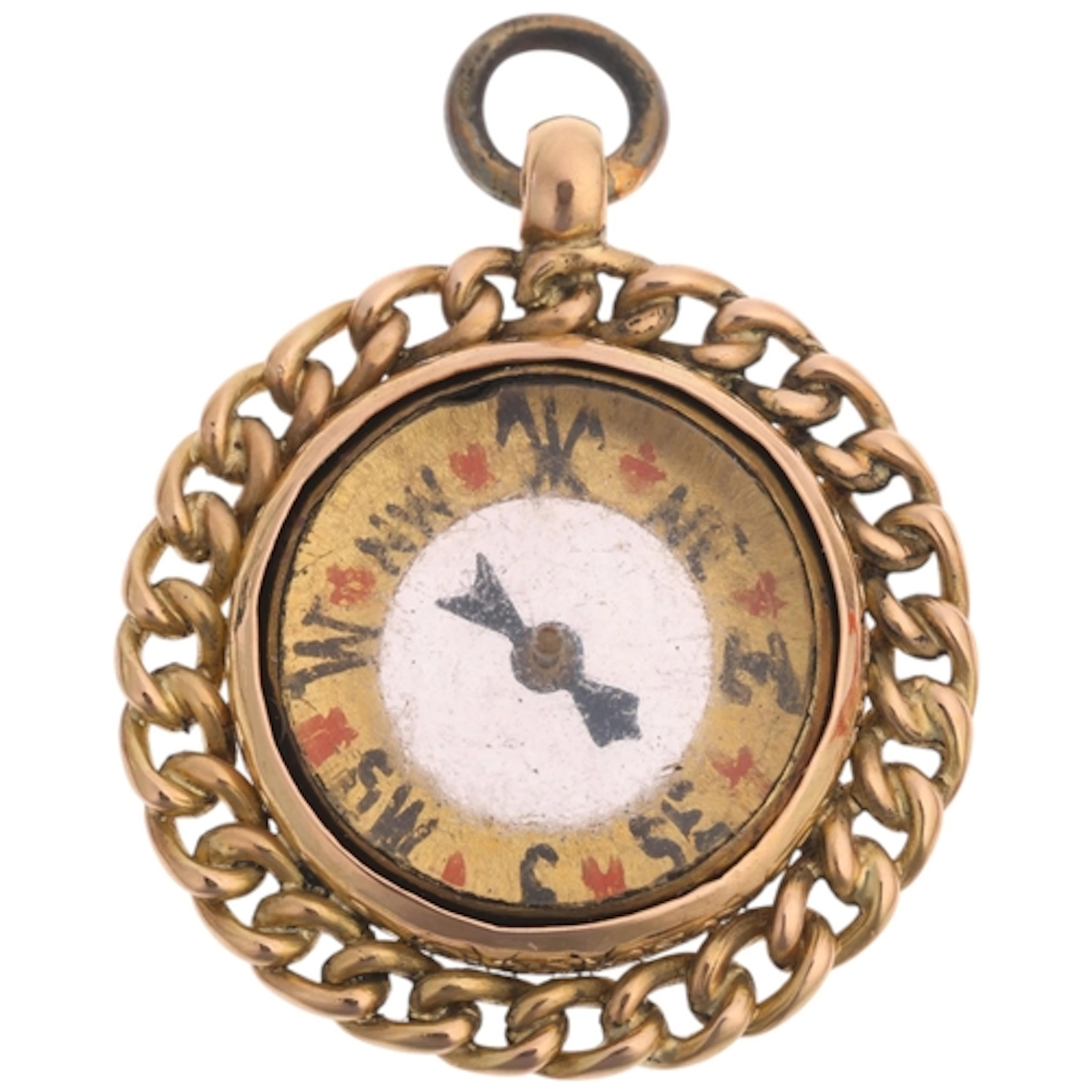 An Antique 15ct gold compass fob, maker HW Ltd, Birmingham 1...