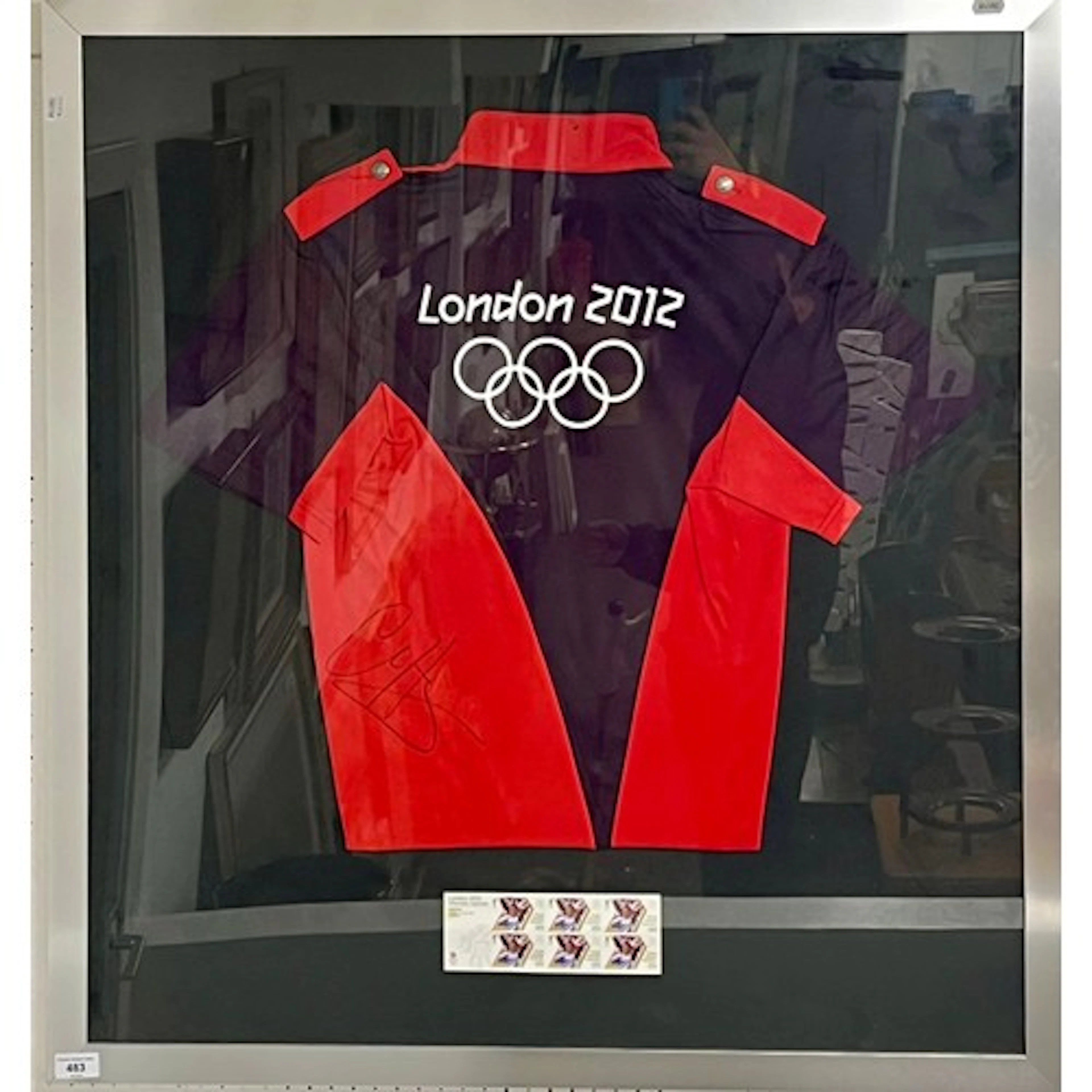 Sir Chris Hoy, signed London 2012 Olympic shirt, mounted in ...