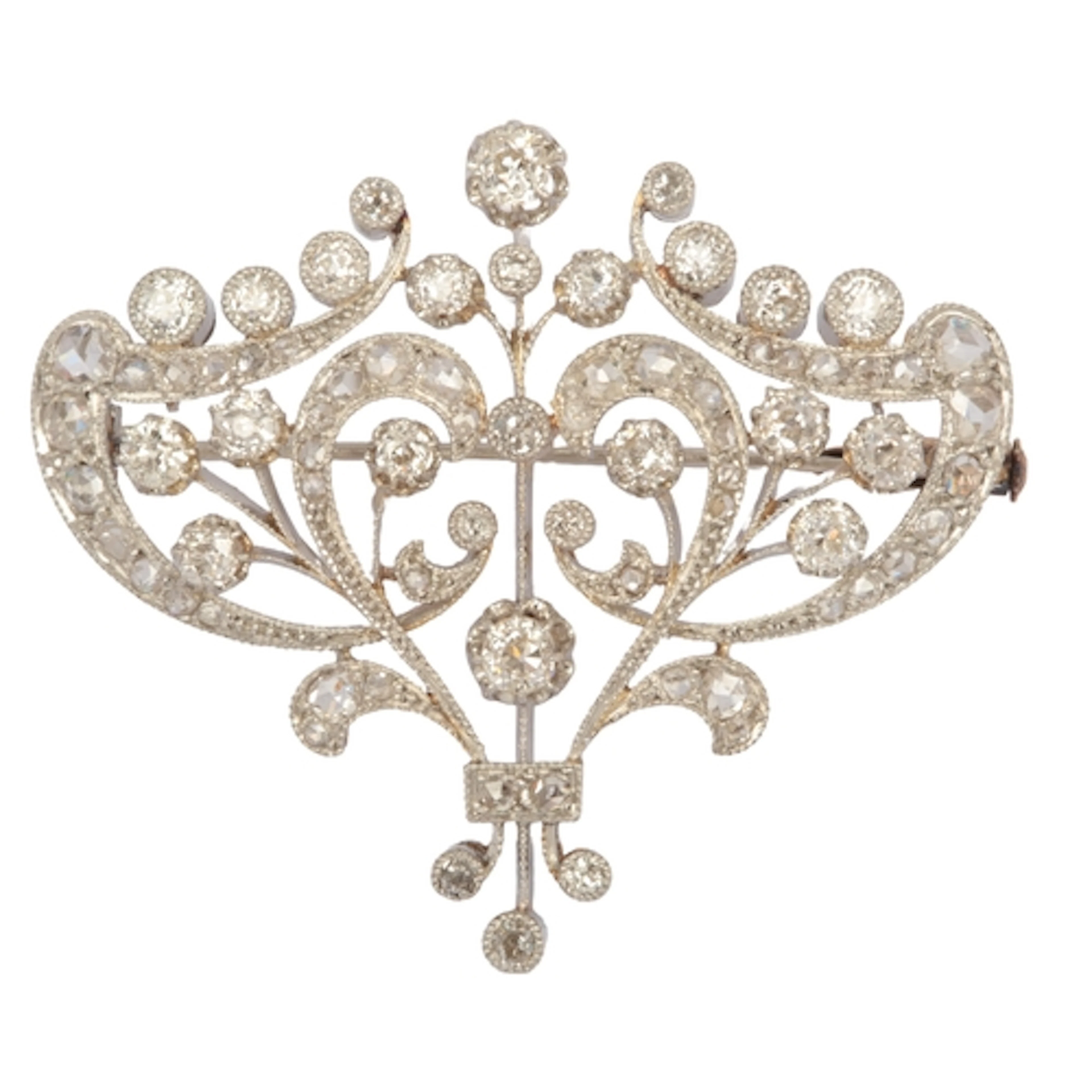 A Belle Epoque platinum and diamond brooch, early 20th centu...