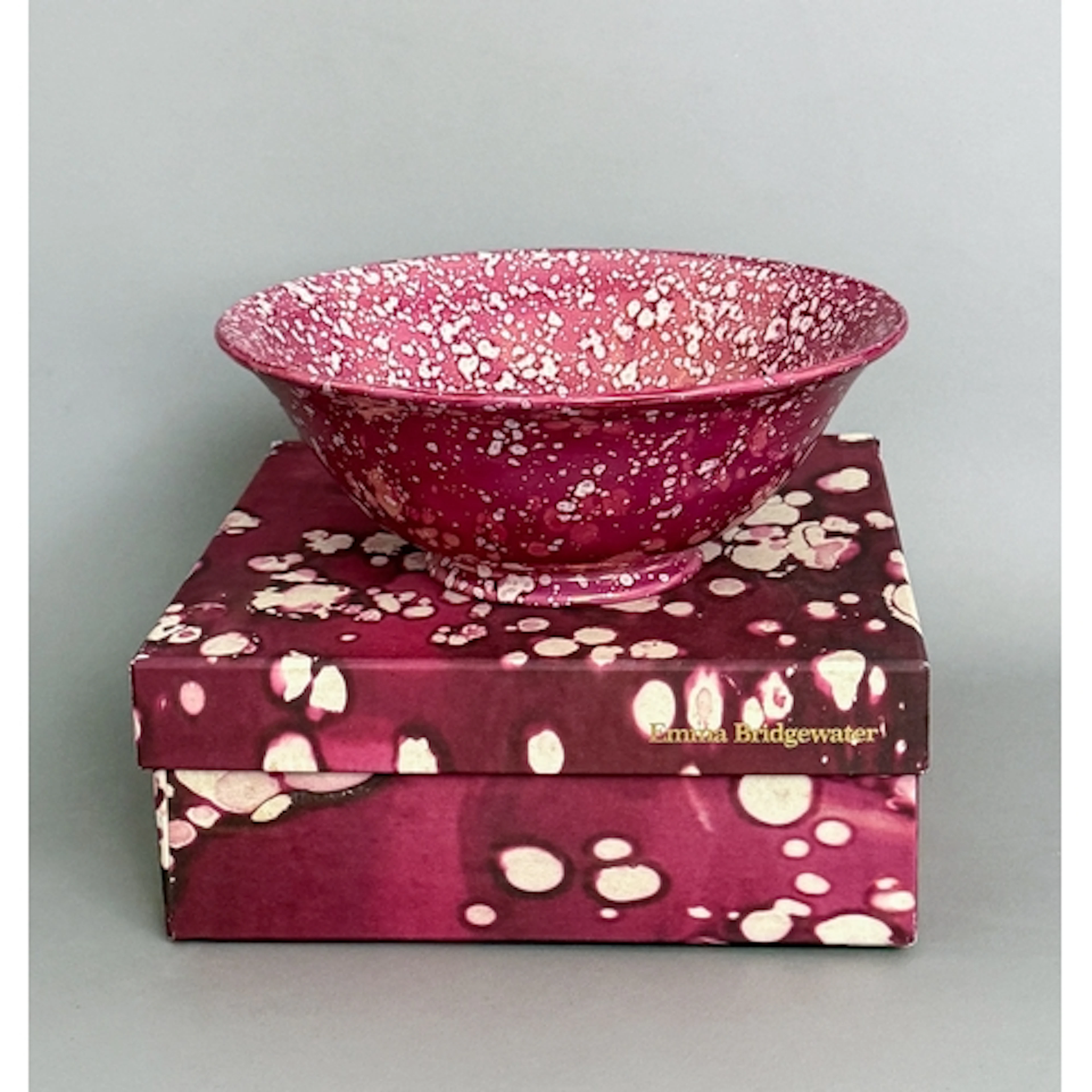 An Emma Bridgwater pink lustre mottled serving bowl - black ...