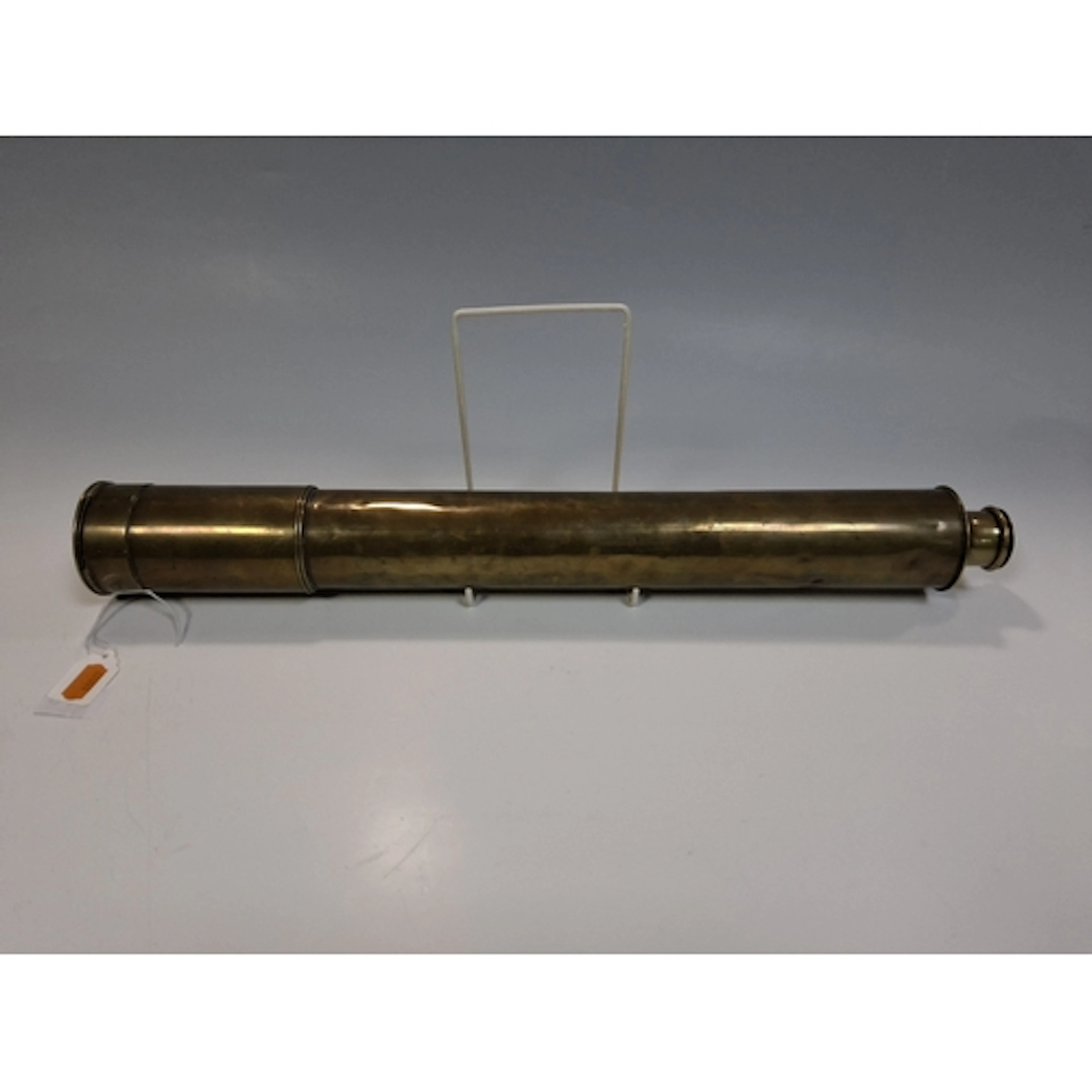 A 19TH CENTURY BRASS SINGLE DRAW TELESCOPE, SIGNED J. IMRAY ...
