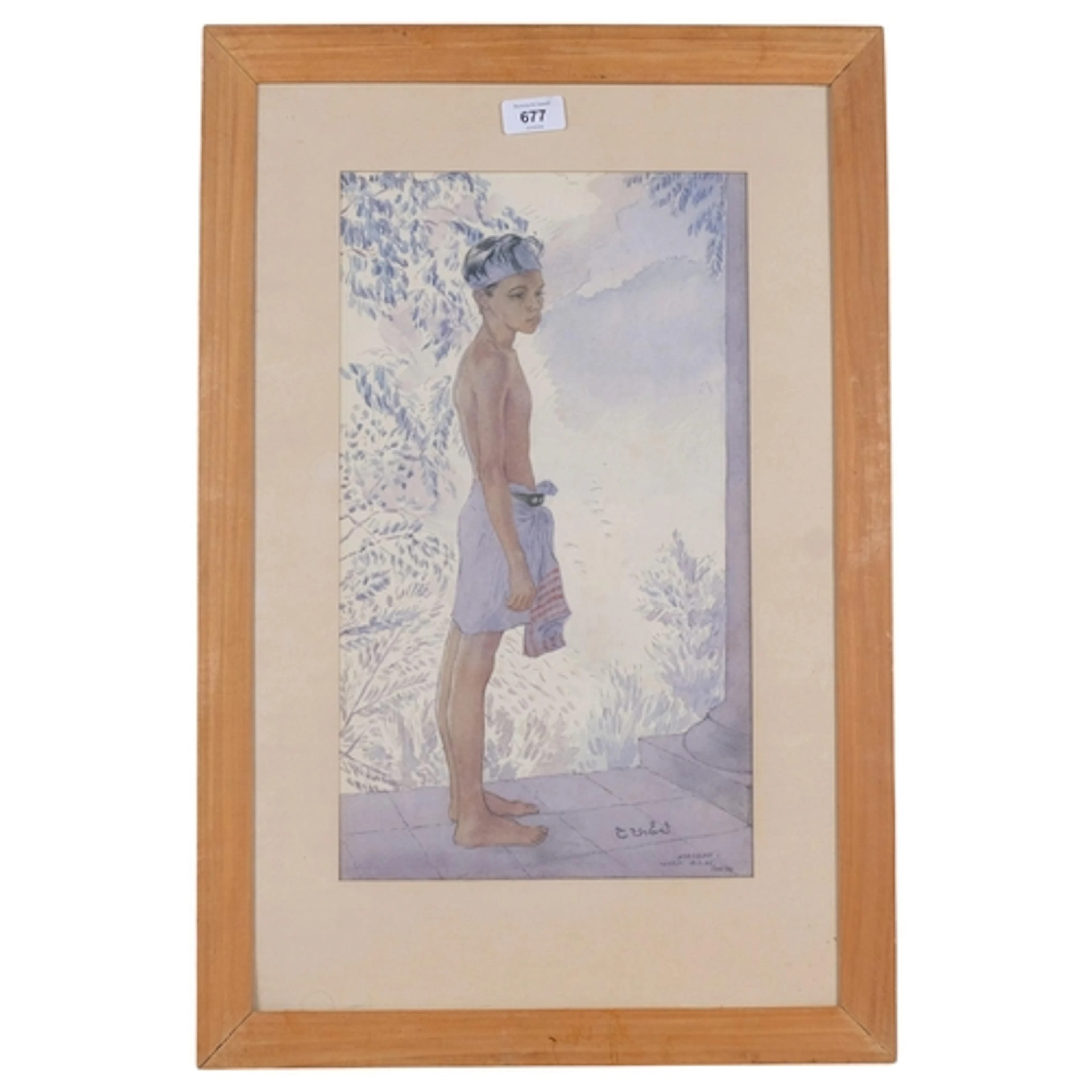 South East Asian or Sri Lankan School, portrait of a boy, 19...