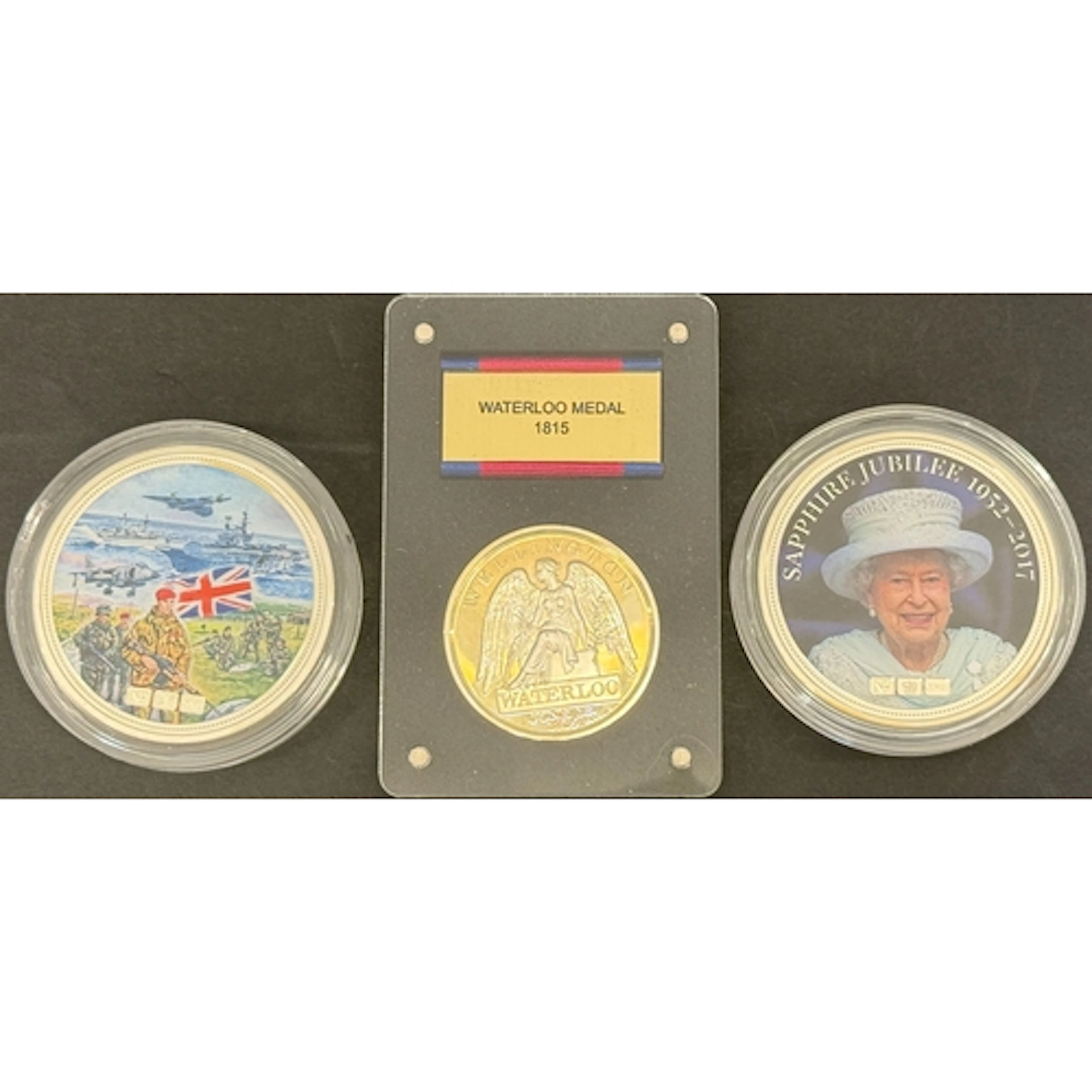A group of three sterling silver medallions, comprising 35th...