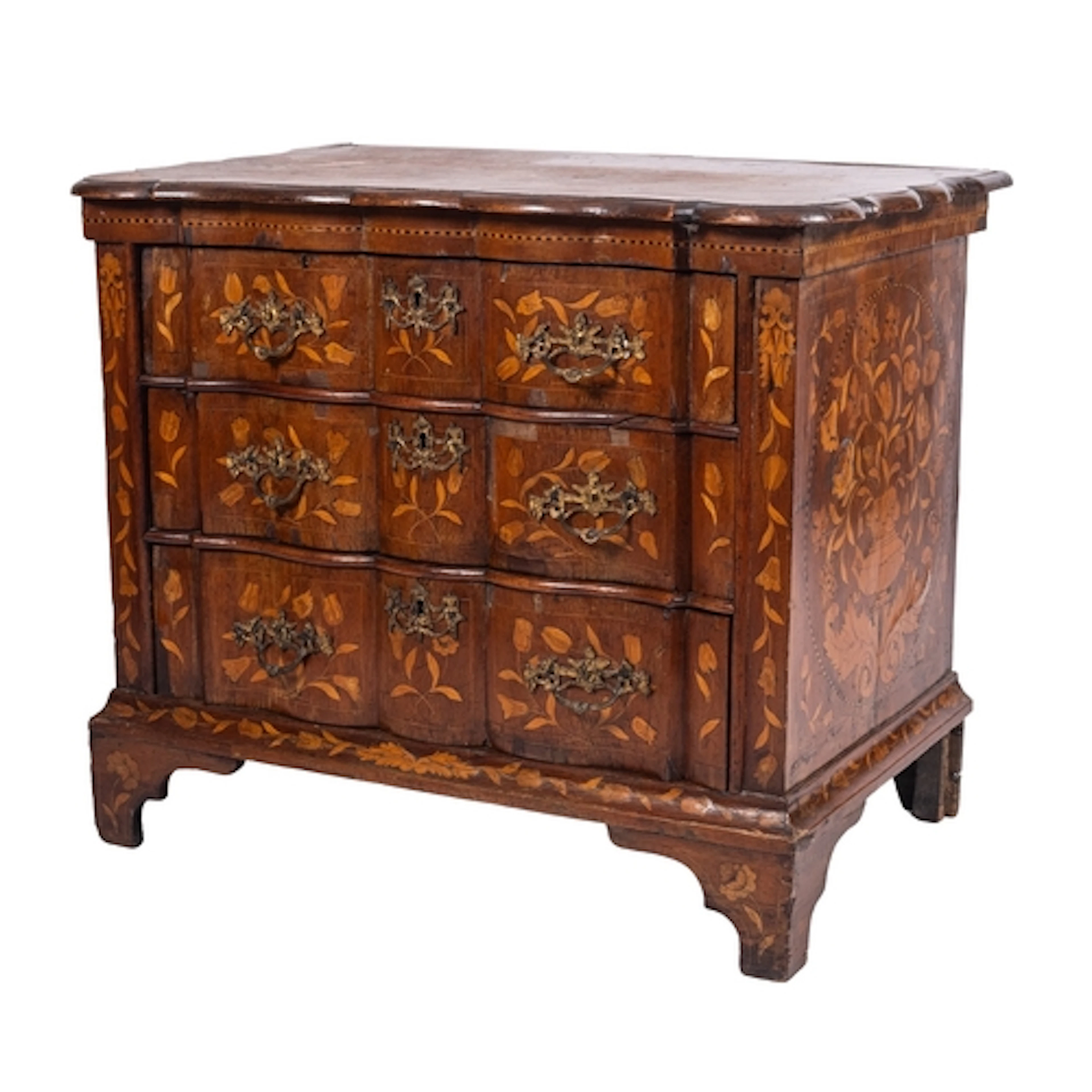 A Dutch walnut and marquetry commode, late 18th /early 19th ...