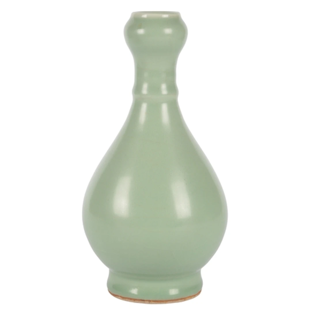 A Chinese celadon glazed garlic-neck vase, in imitation of L...