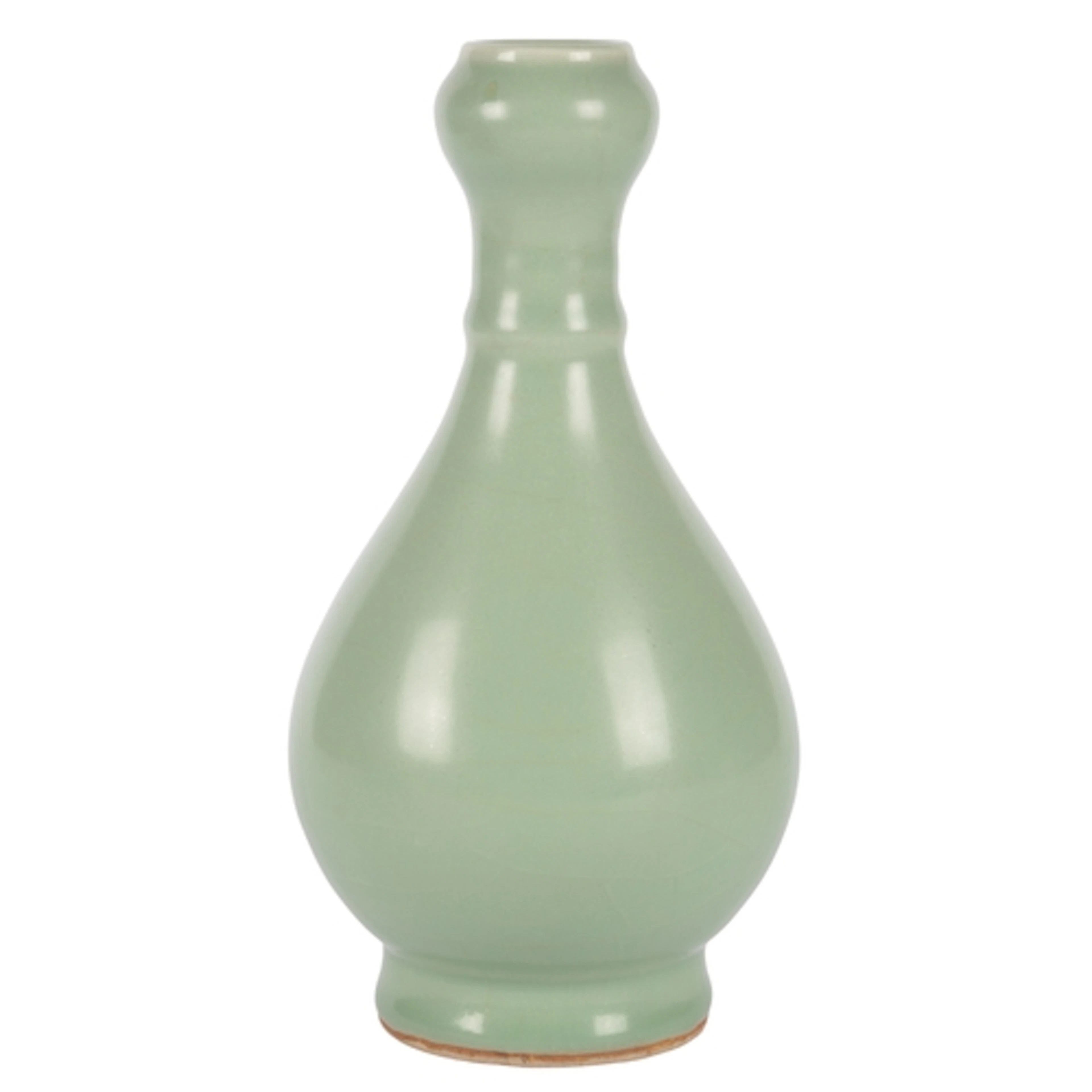 A Chinese celadon glazed garlic-neck vase, in imitation of L...