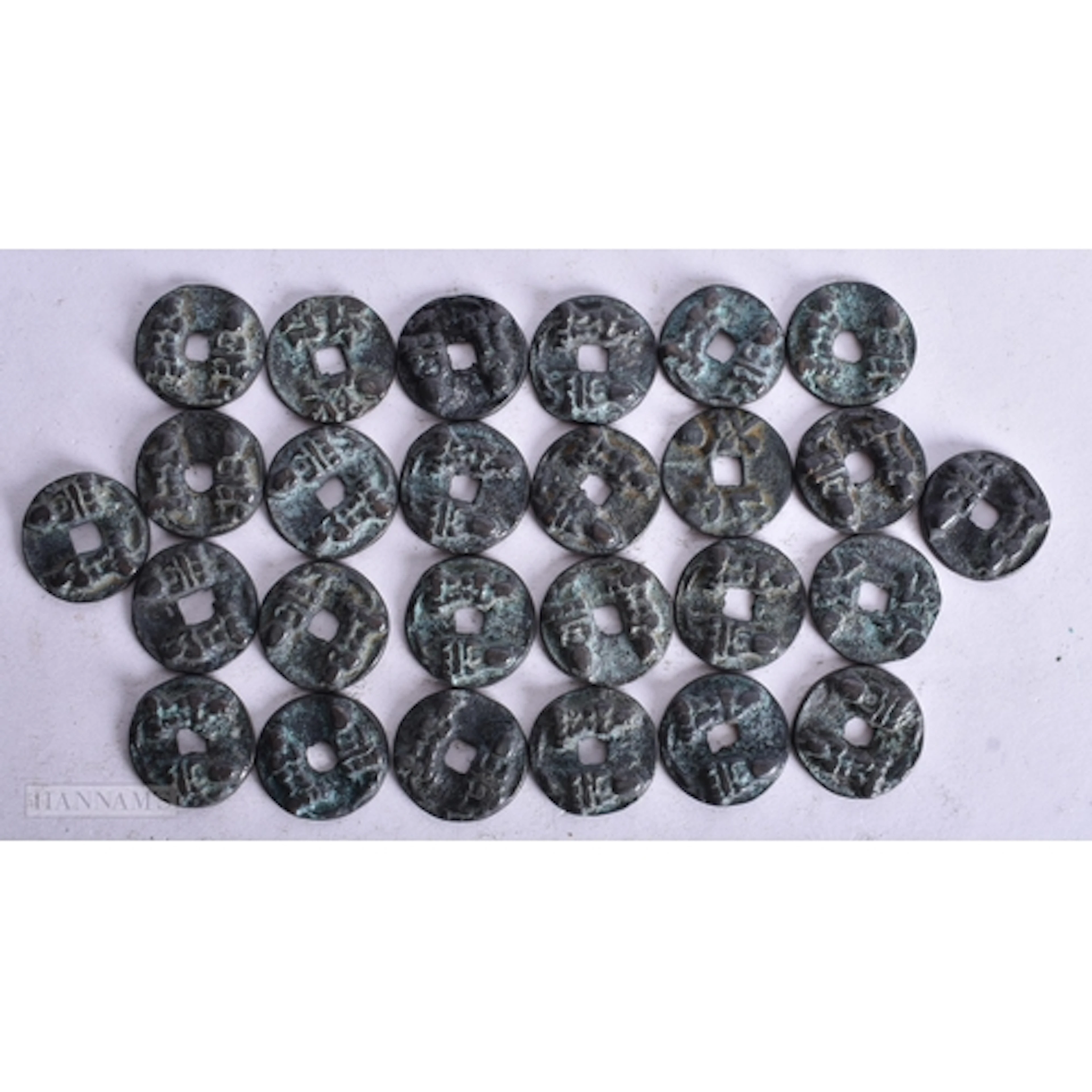 A QUANTITY OF CHINESE COINS. 191G 2.2 CM DIAMETER