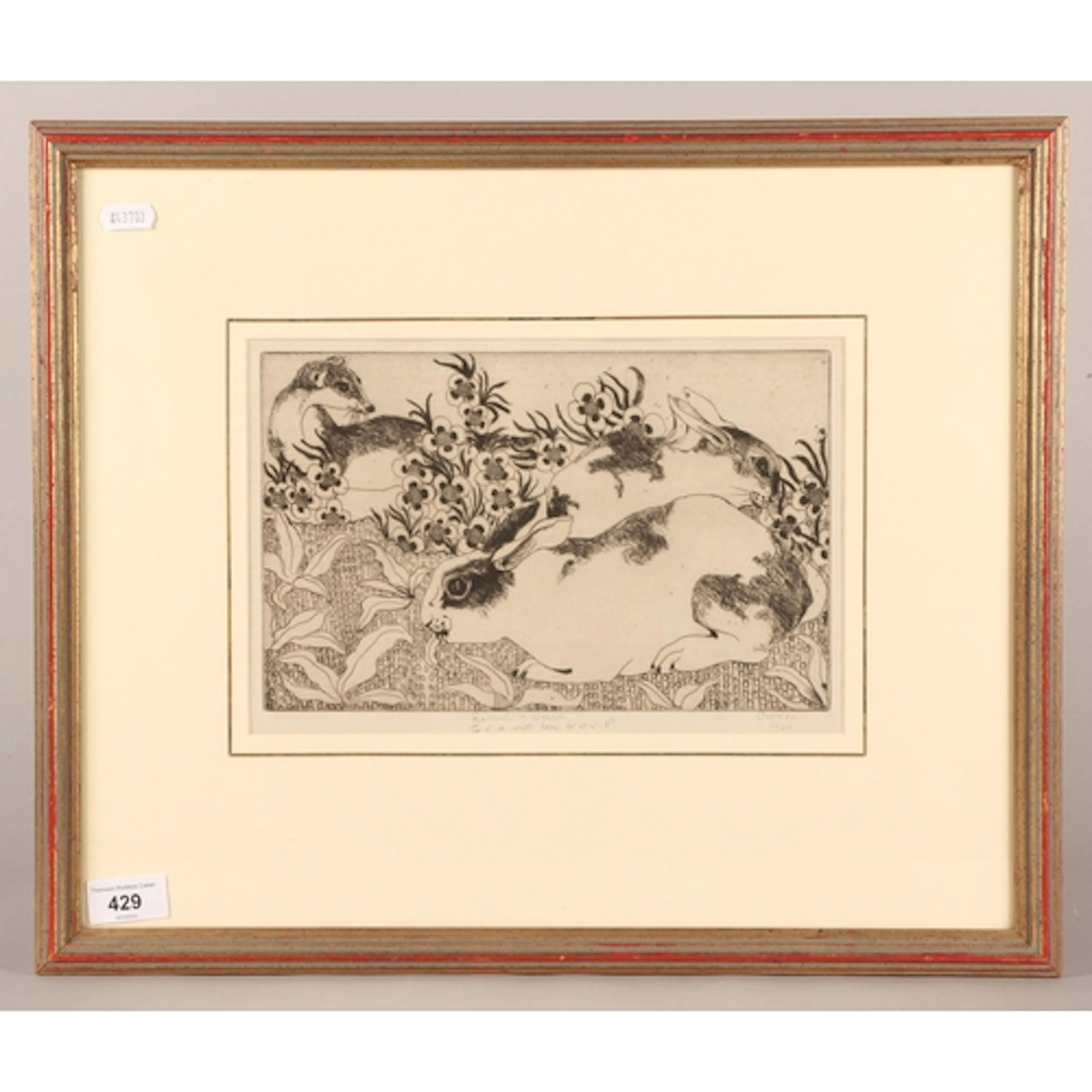 Orovida Camille Pissarro, 'Rabbits and Weasels', signed engr...