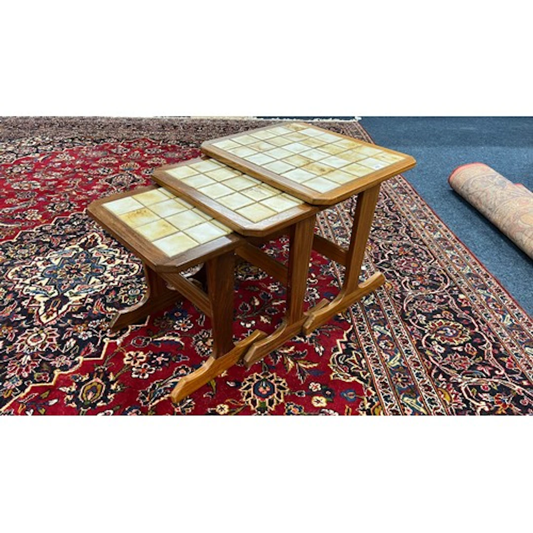 G Plan tiled topped nest of three tables