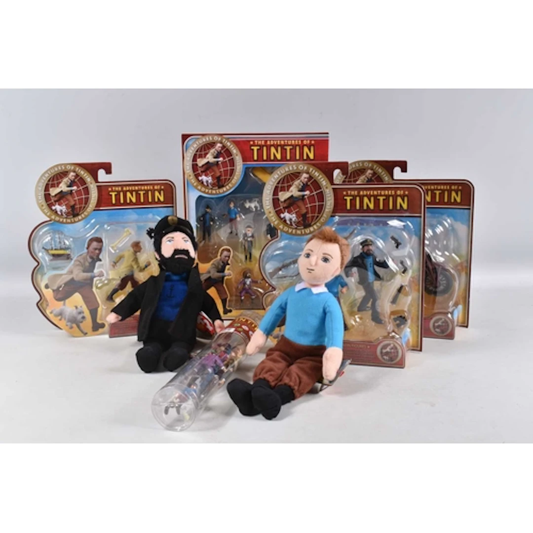 A COLLECTION OF PLASTOY THE ADVENTURES OF TINTIN FIGURES AND...