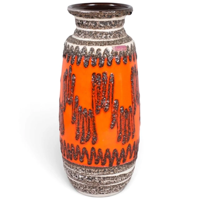A Scheurich, West German pottery mid-century fat lava vase, ...