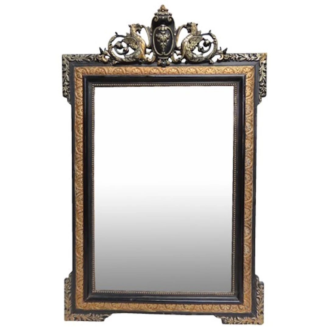 A CONTEMPORARY FRAMED PIER MIRROR with dragon decoration 125...