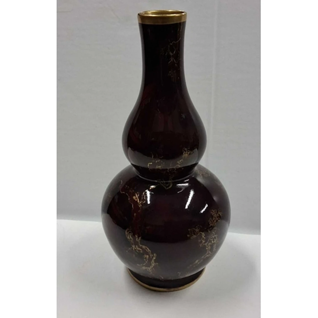 A BERNARD MOORE DOUBLE-GOURD SHAPE VASE, featured in the dee...
