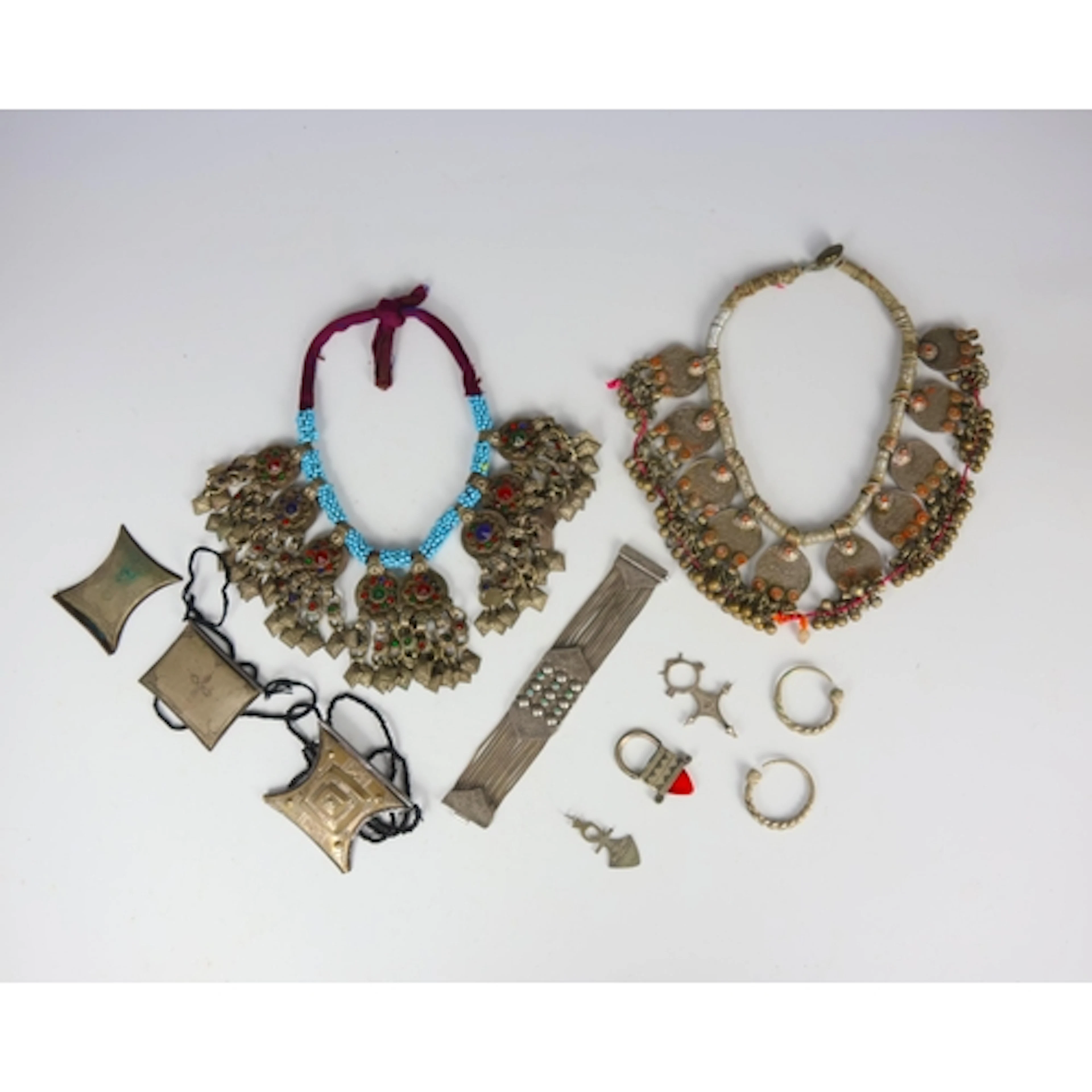 A selection of jewellery, majority tribal, including a Turki...