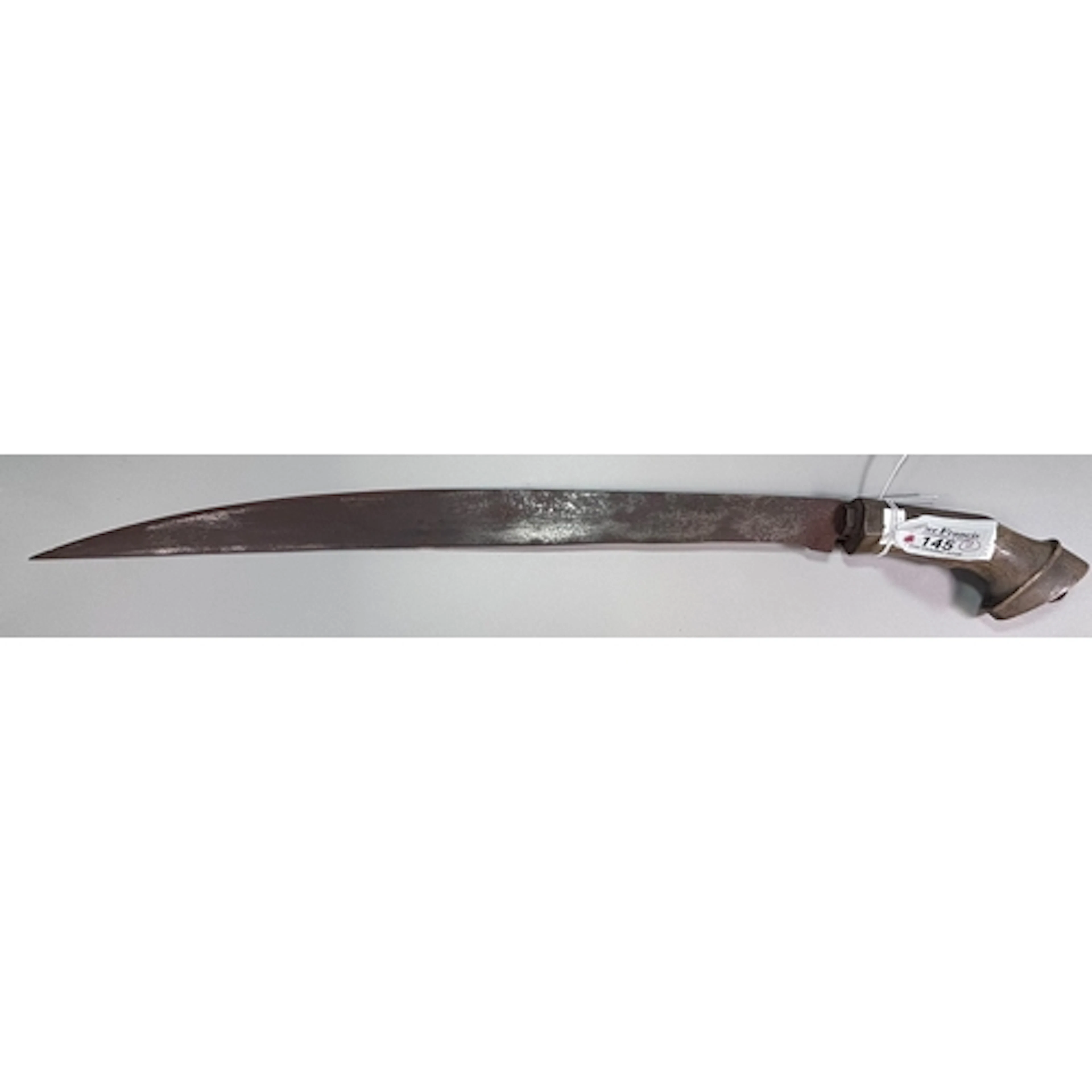 Two edged weapons, comprising a short spear with broad elong...