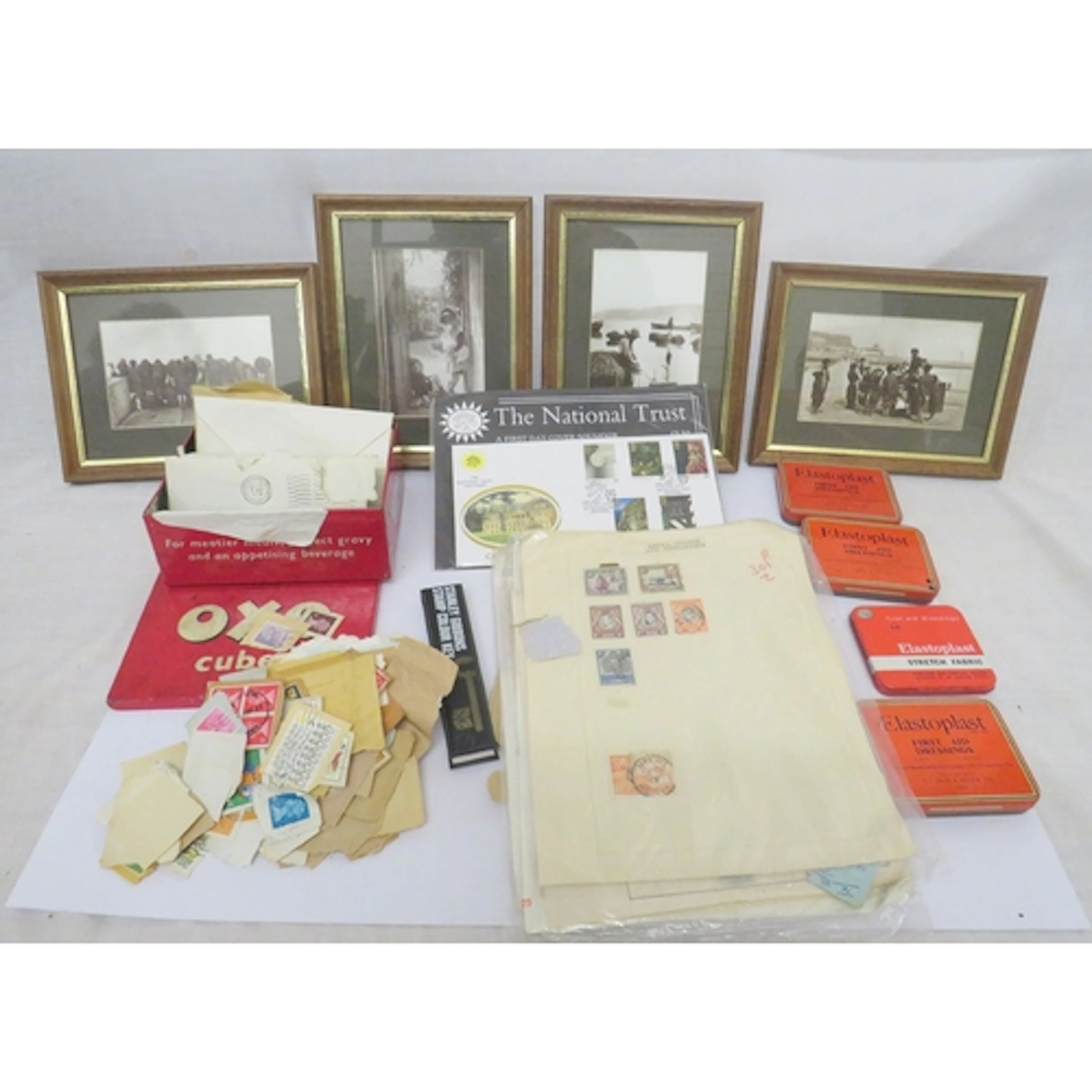 Ephemera incl. on paper stamps, stamp sheetlets, Stanley Gib...