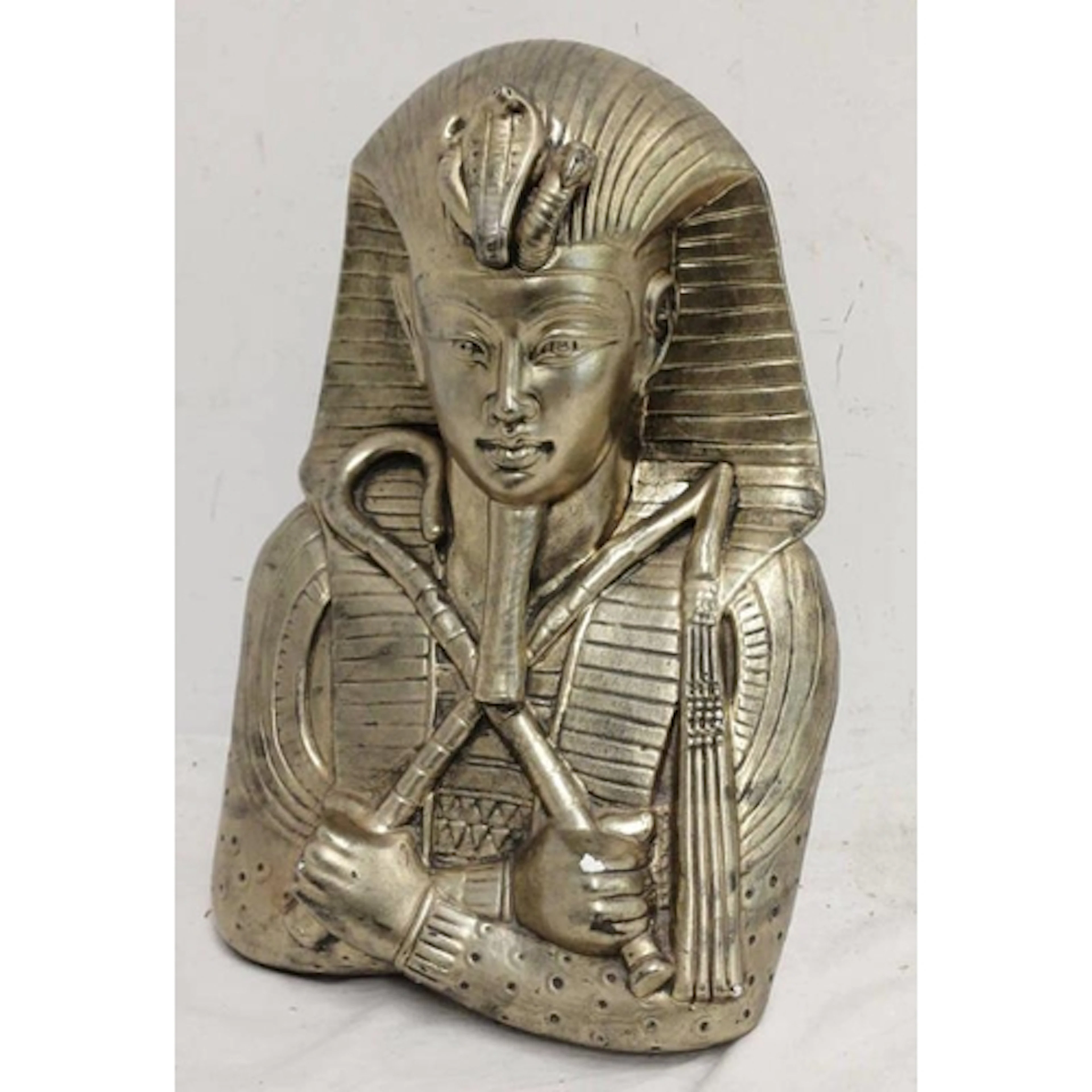 CERAMIC SCULPTURE/BUST IN THE STYLE OF EGYPTIAN PHAROH TUTAN...