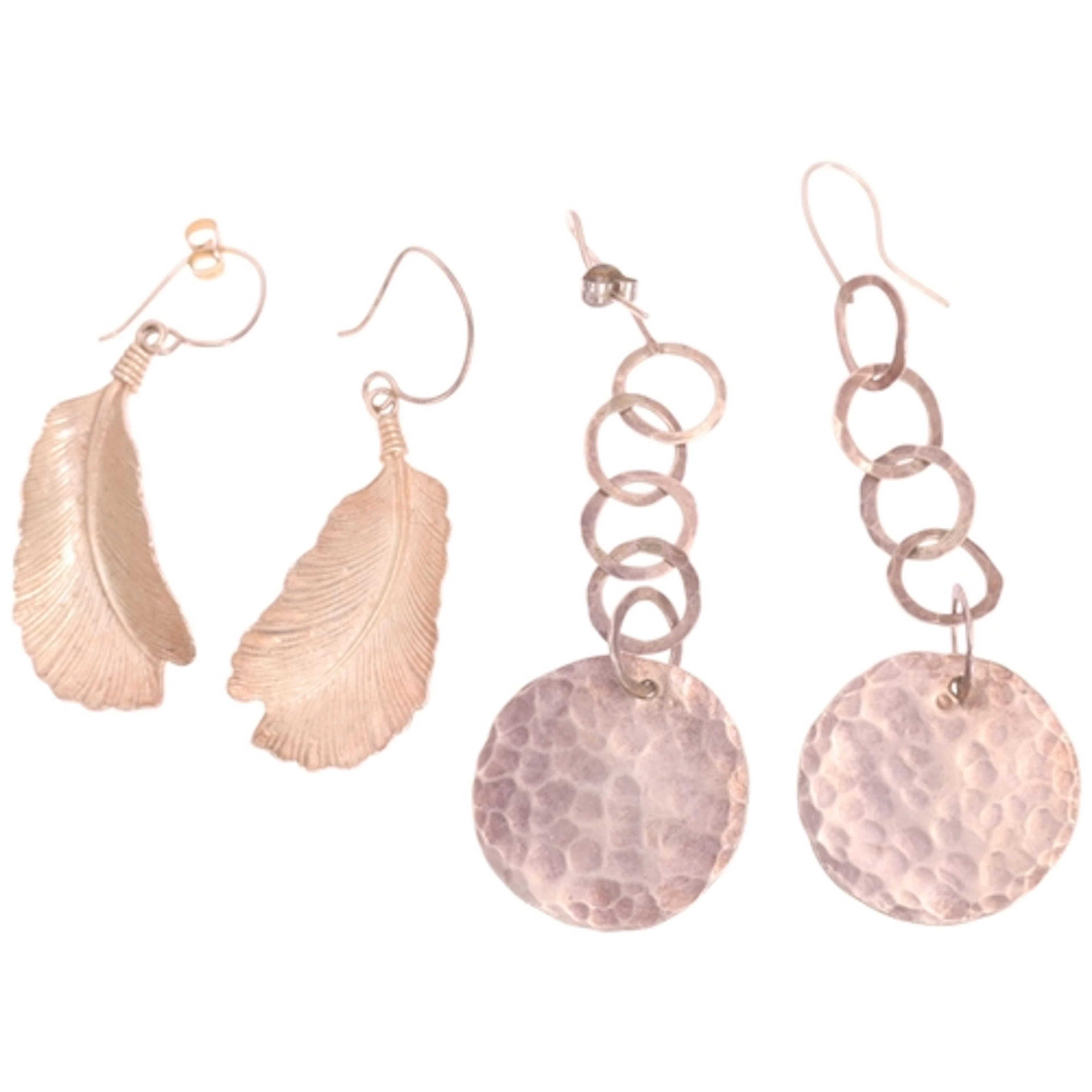 2 pairs of handmade sterling silver drop earrings, including...