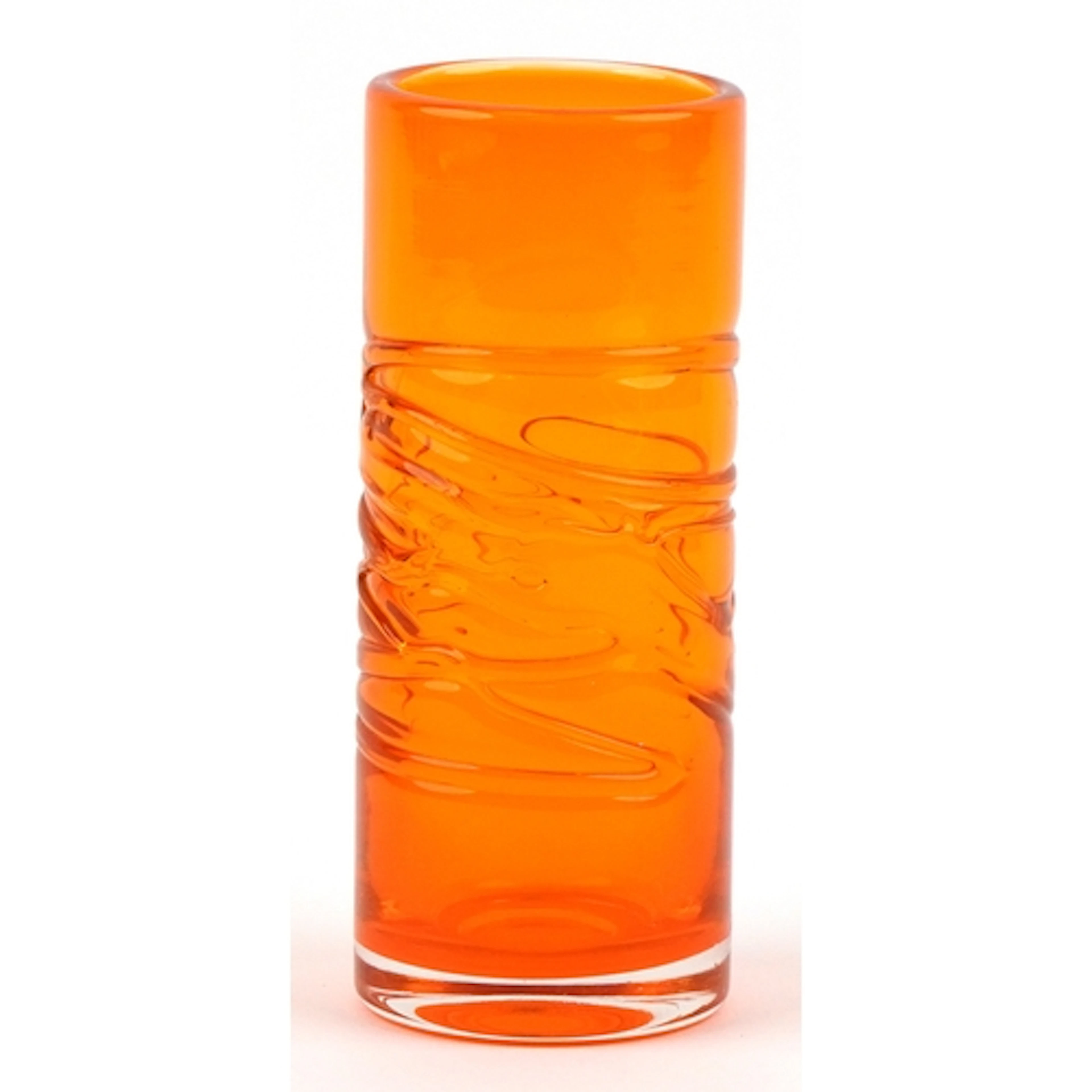 Geoffrey Baxter for Whitefriars, tangerine random strapping ...