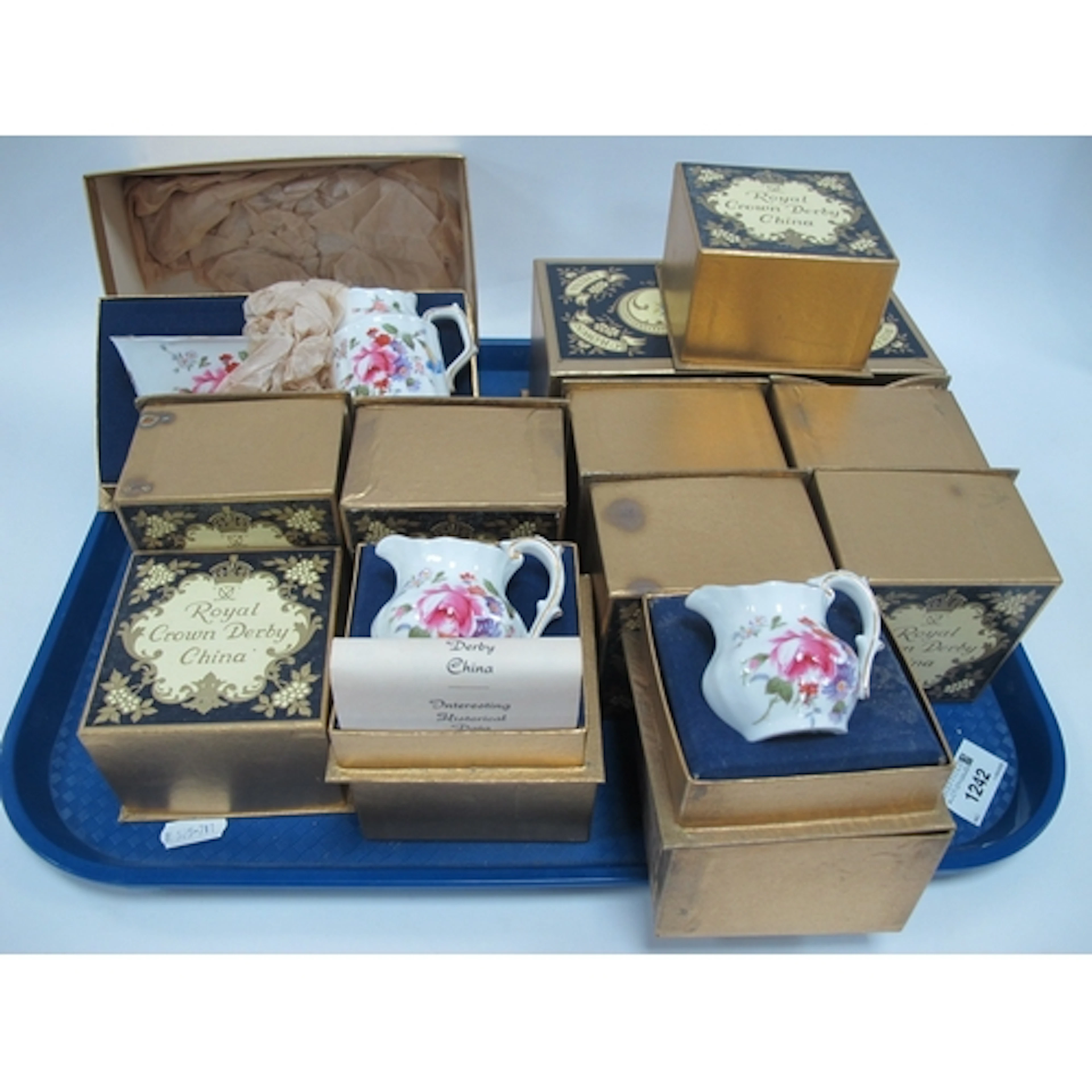 Royal Crown Derby Posies Sugar and Cream sets (2) together w...