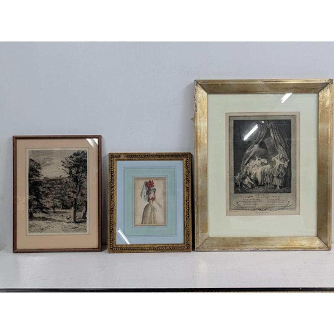 Three framed and glazed engravings to include a 18th/19th ce...