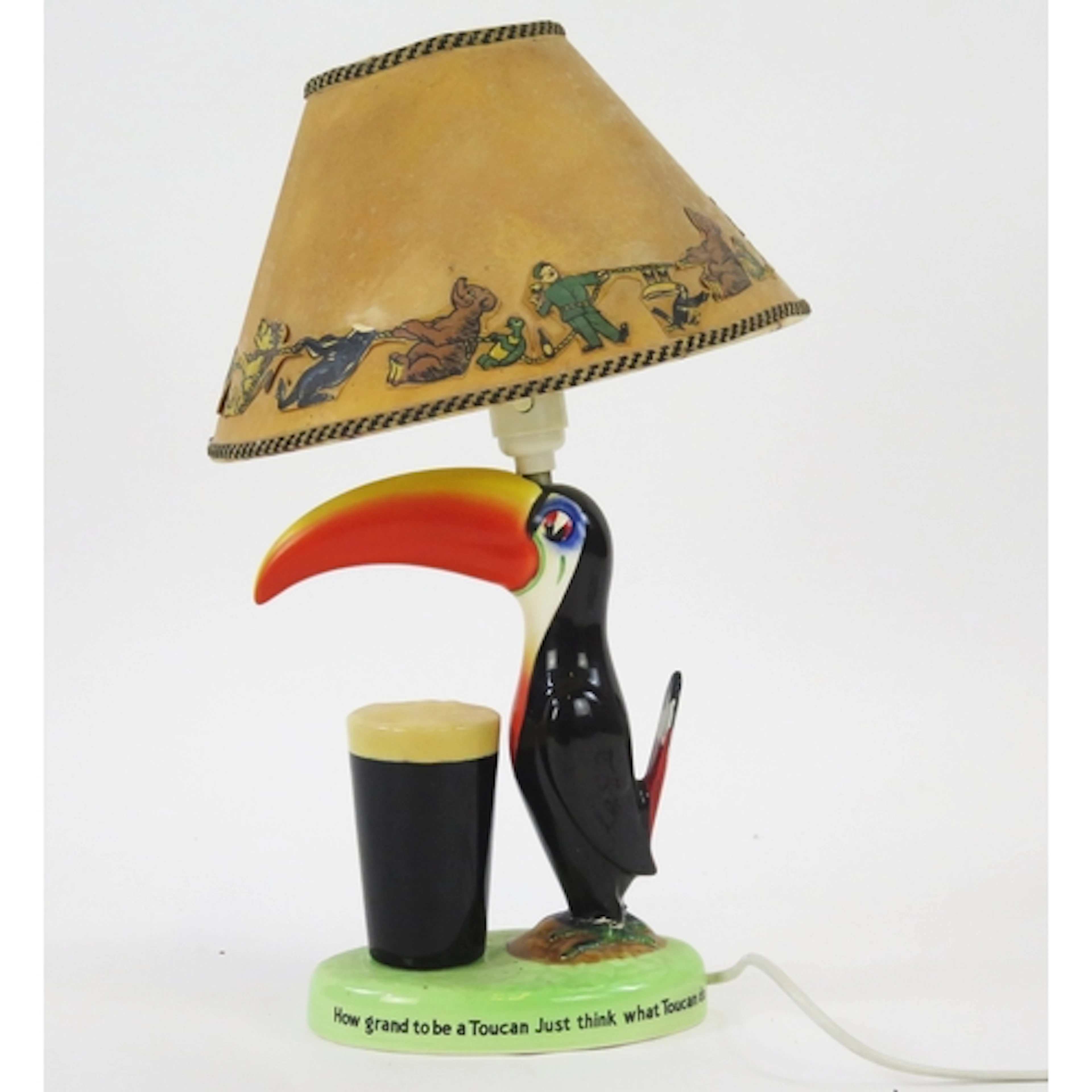 Guinness Toucan advertising ceramic lamp with original shade...