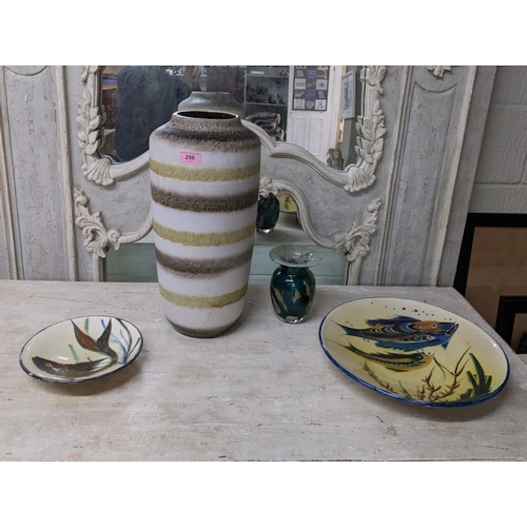 Ceramics to include a mid-century West German pottery vase w...