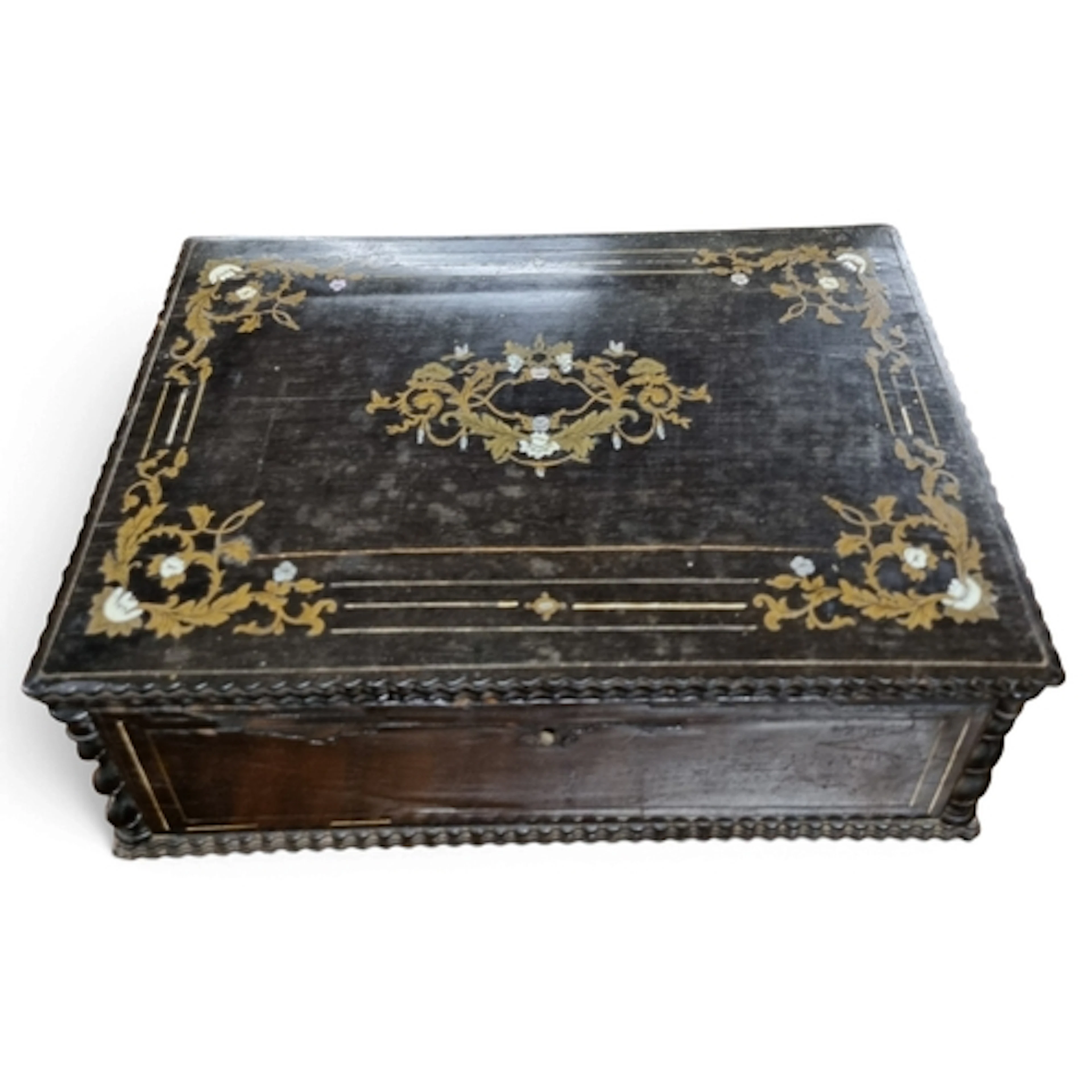 A good 19th Century ebonised Jewellery Casket with Brass Inl...