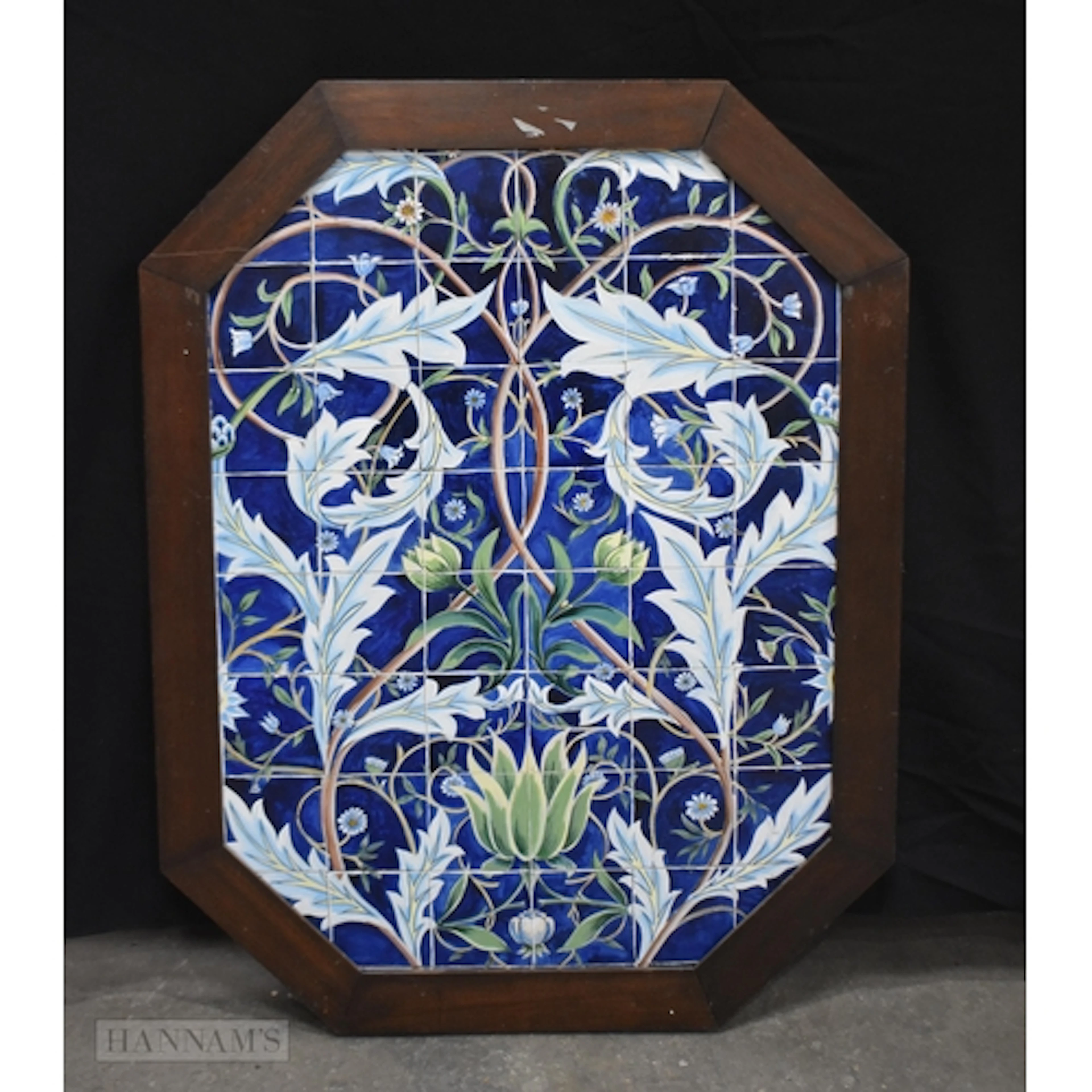 A large framed printed reproduction Arts and Crafts mural de...