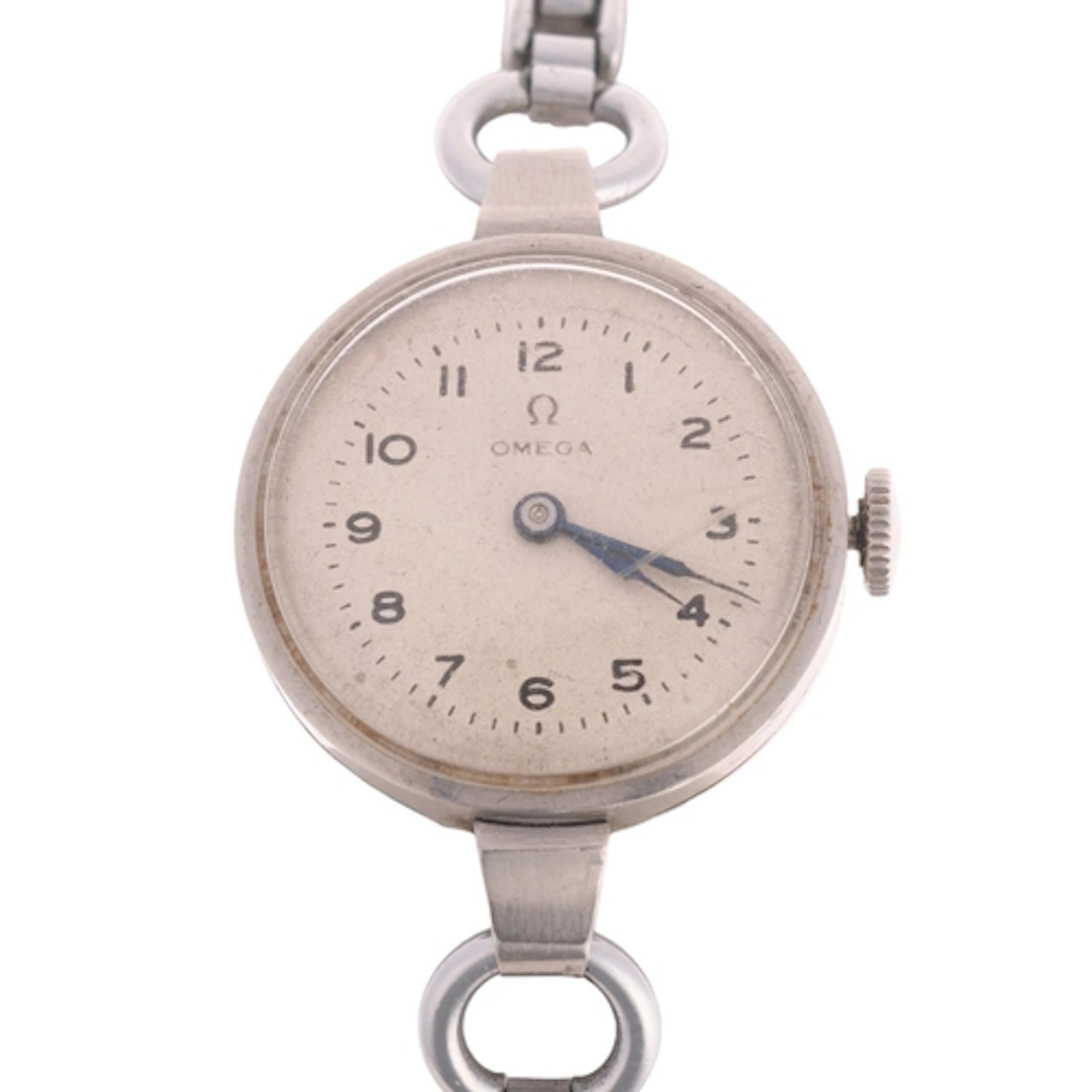 OMEGA - a lady's Vintage chrome plated mechanical bracelet w...