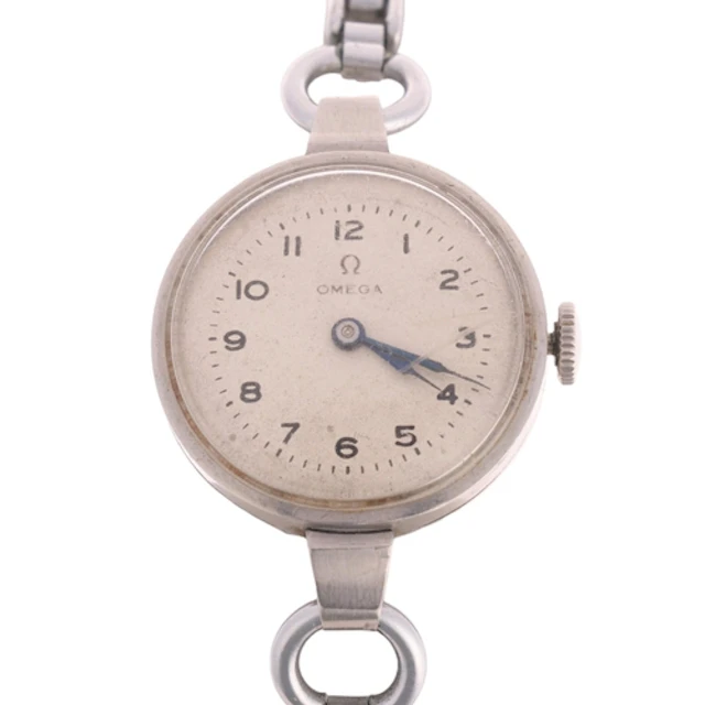OMEGA - a lady's Vintage chrome plated mechanical bracelet w...