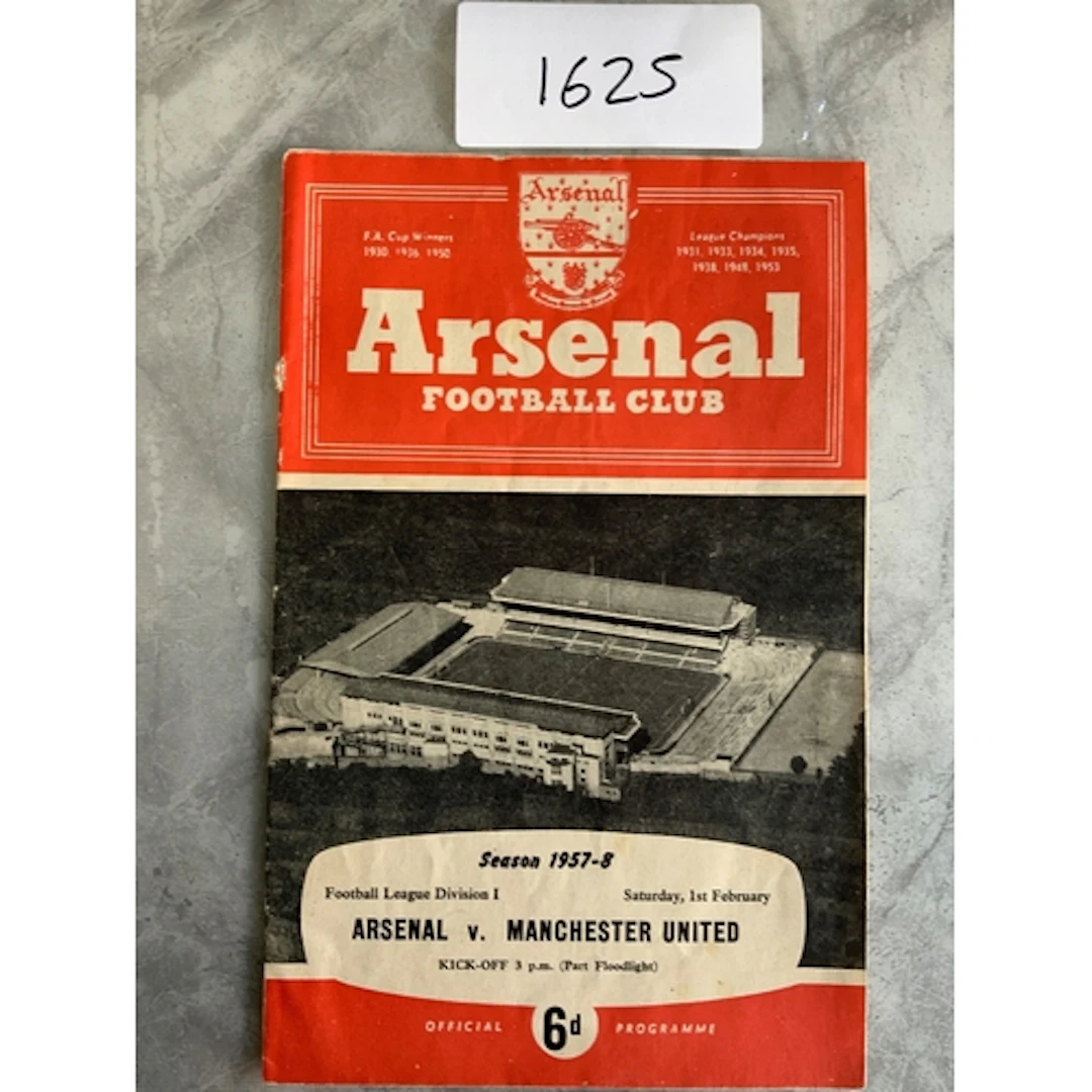 57/58 Arsenal v Manchester United Football Programme: Not on...