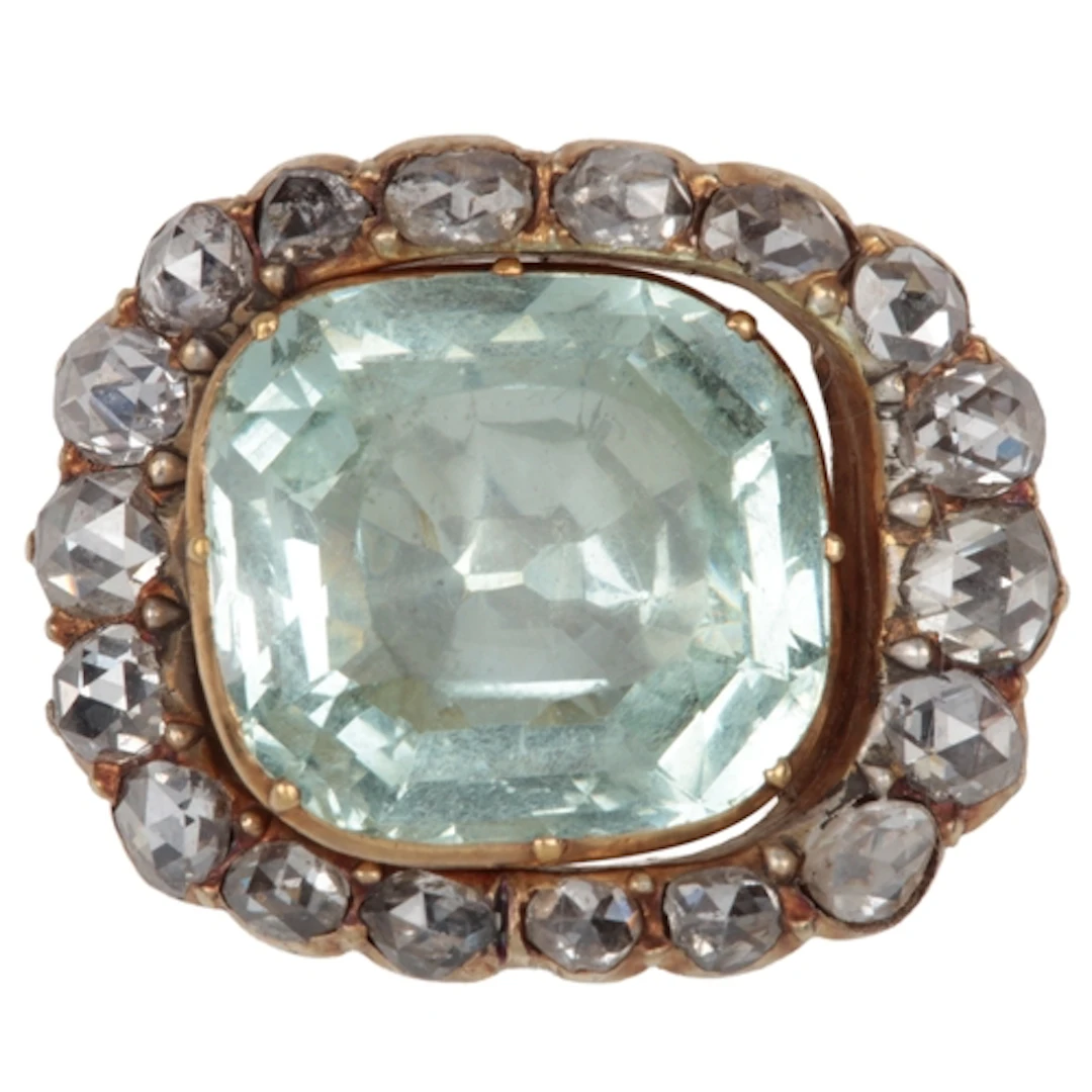 A George III aquamarine and diamond jewel, late 18th/early 1...