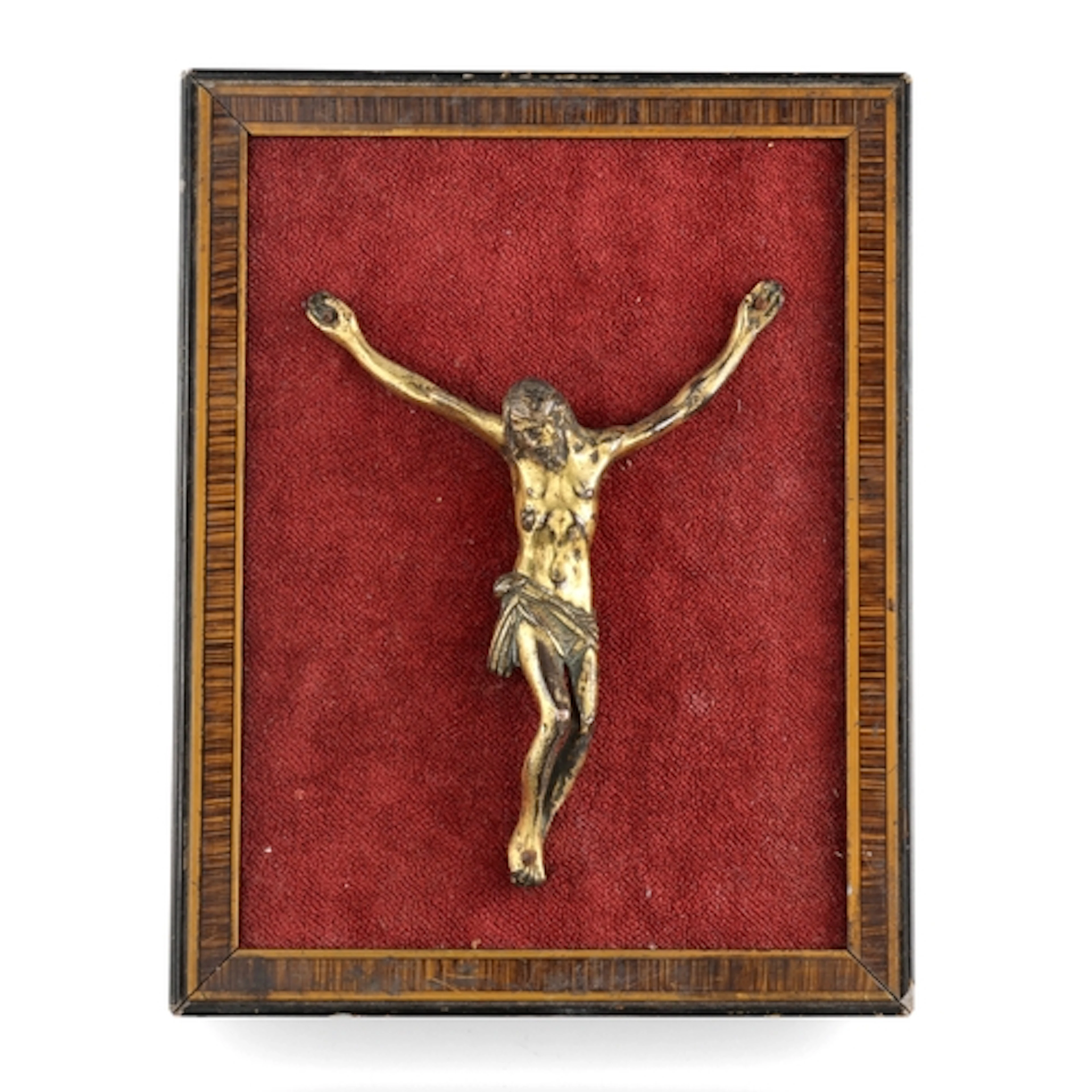 A POSSIBLY 17TH CENTURY ITALIAN GILT BRONZE CORPUS CHRISTI M...