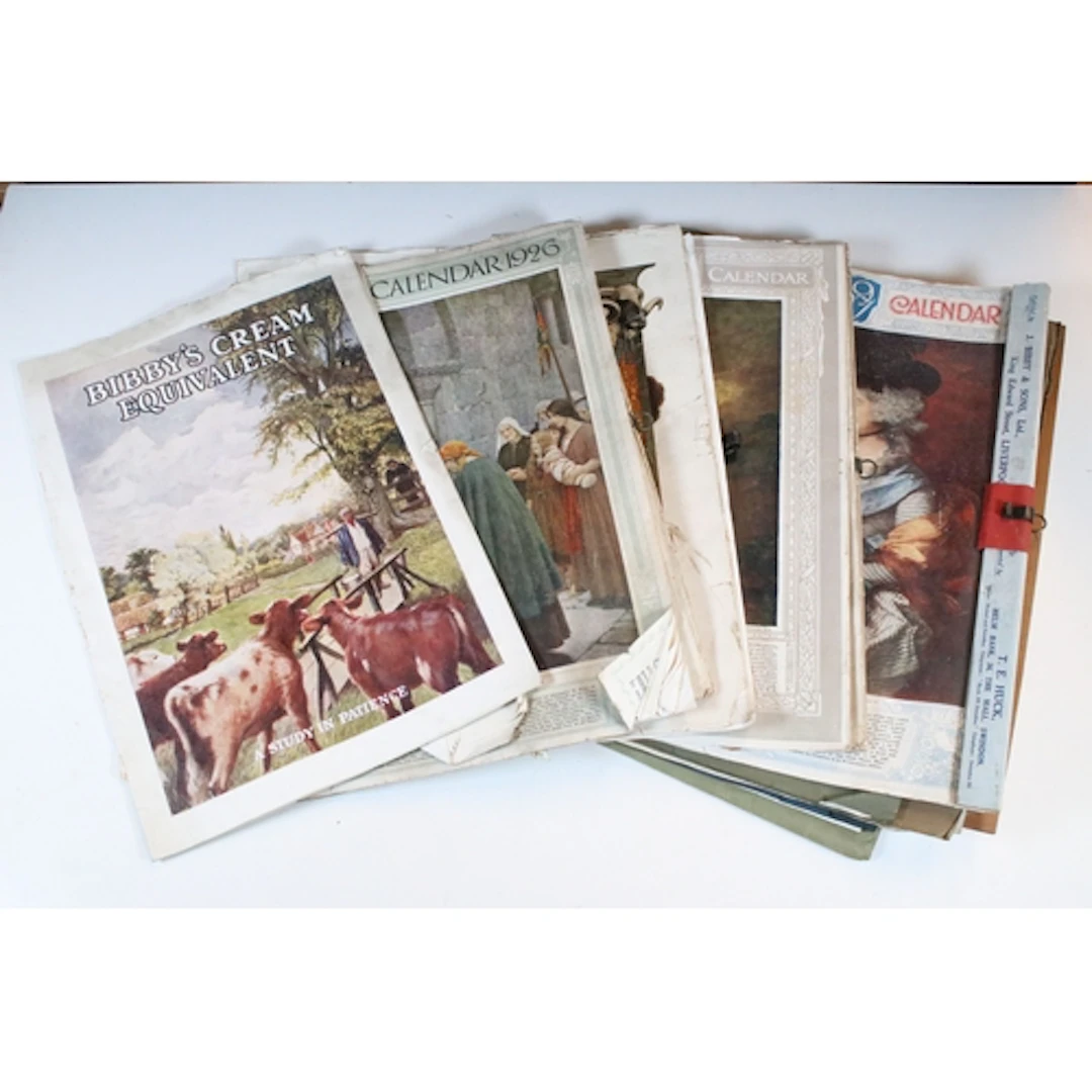 Collection of The Bibby Calendars from 1907, 1908, 1909, 191...