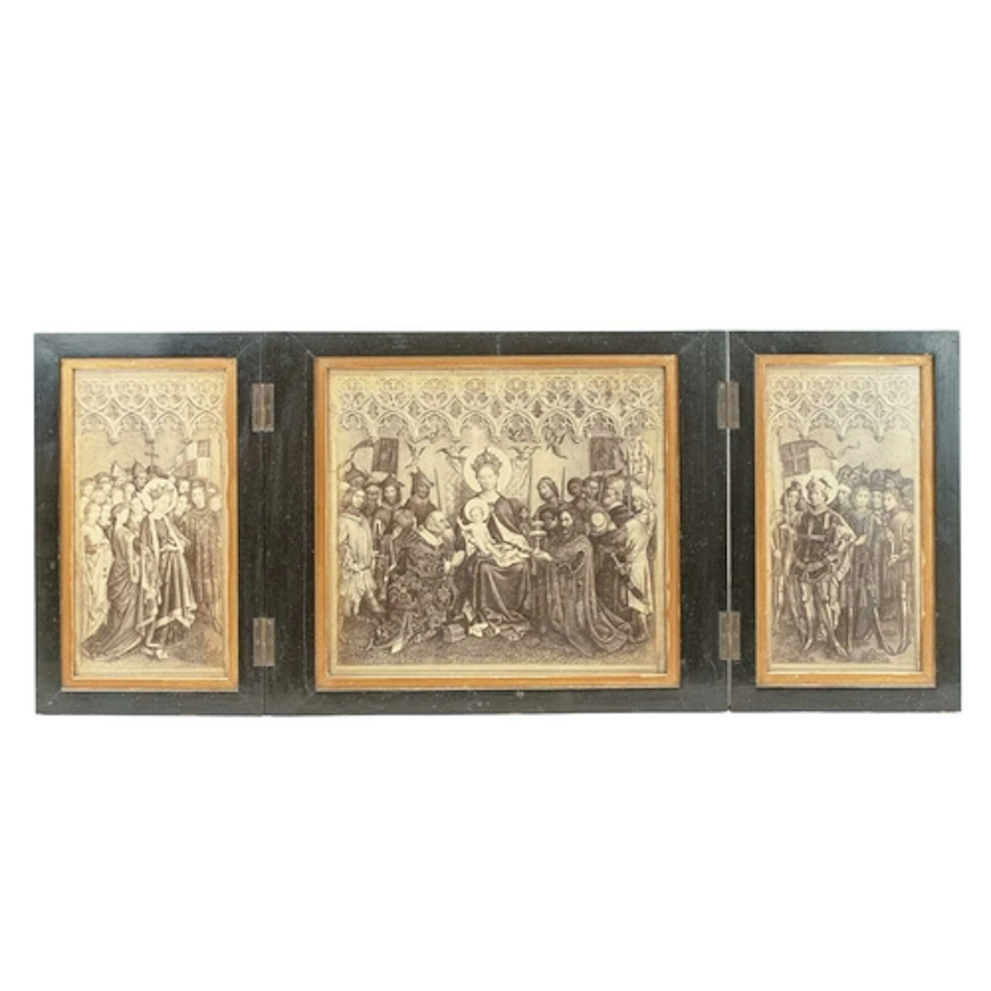 A late Victorian monochrome triptych. The Dombild altarpiece...