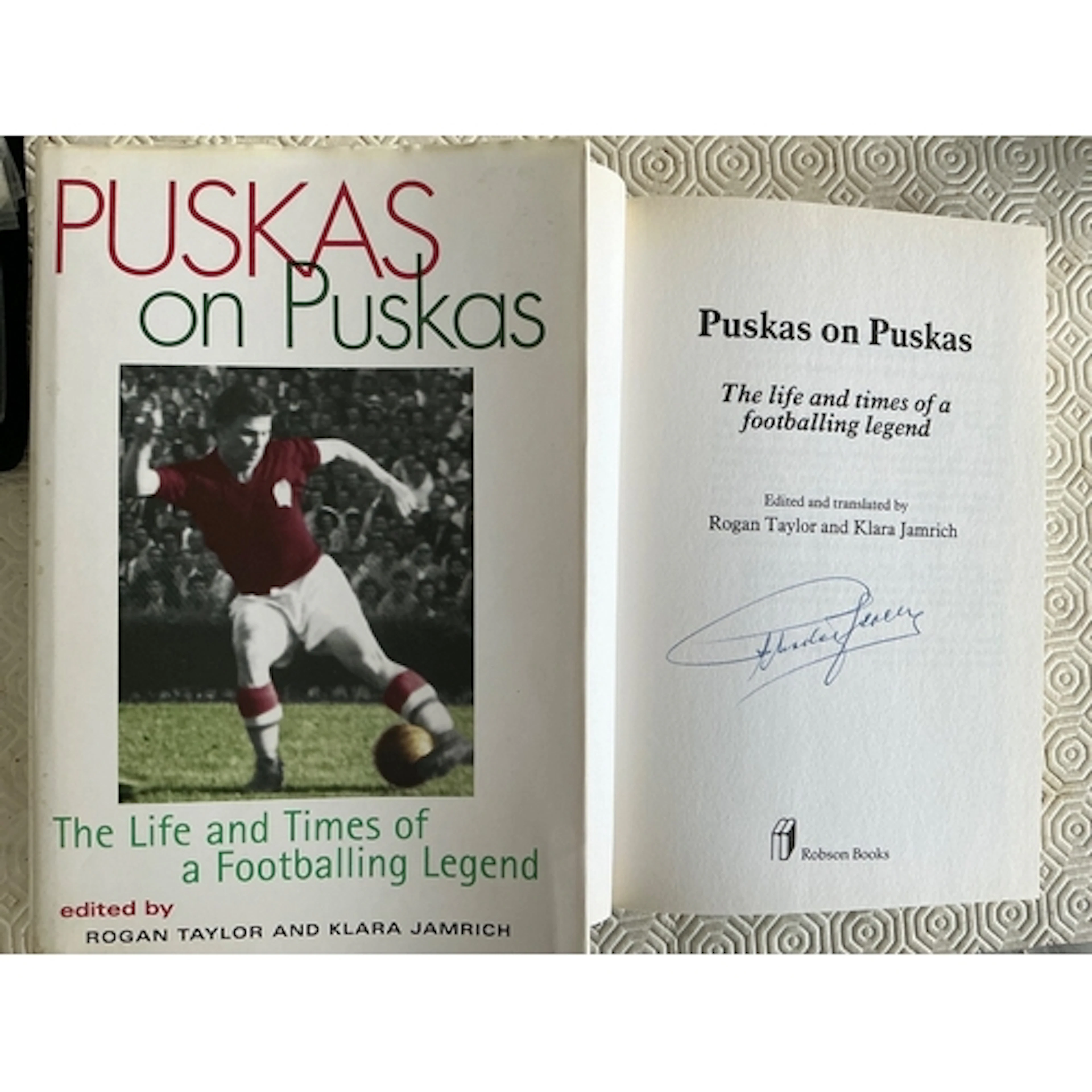 Puskas Signed Football Book: Hardback autobiography named Pu...