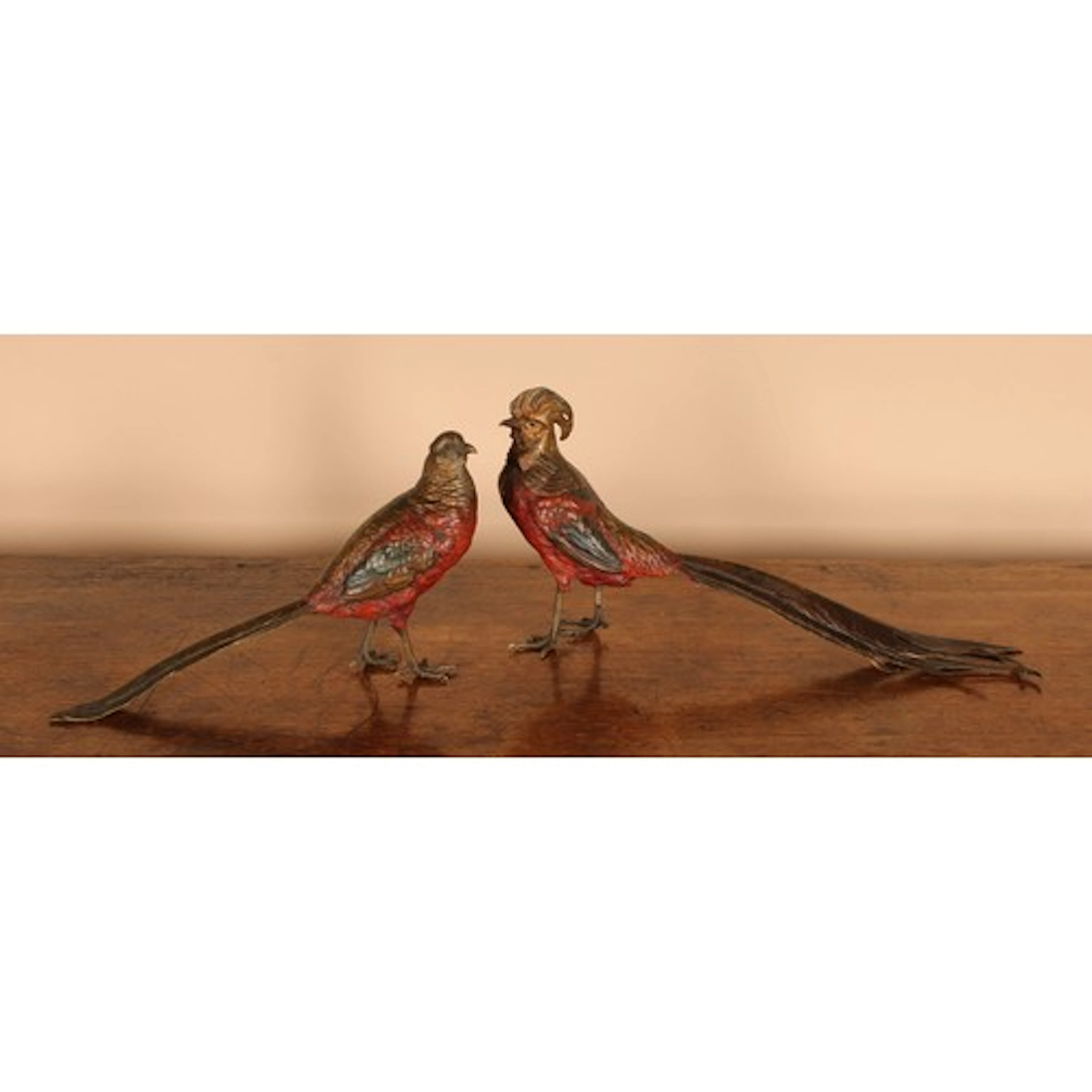 A pair of Austrian cold painted bronze table decorations, as...