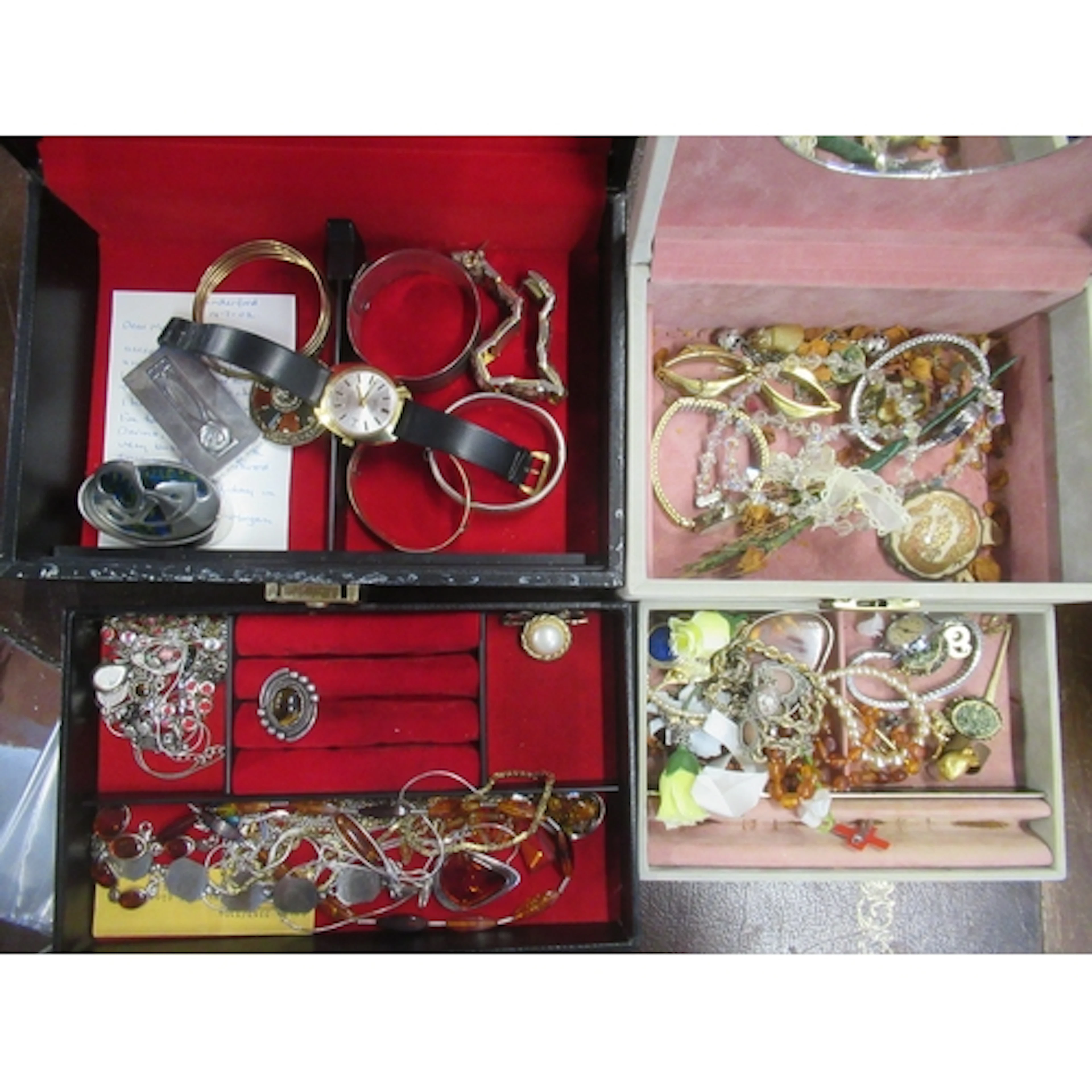 Two jewellery boxes, with contents