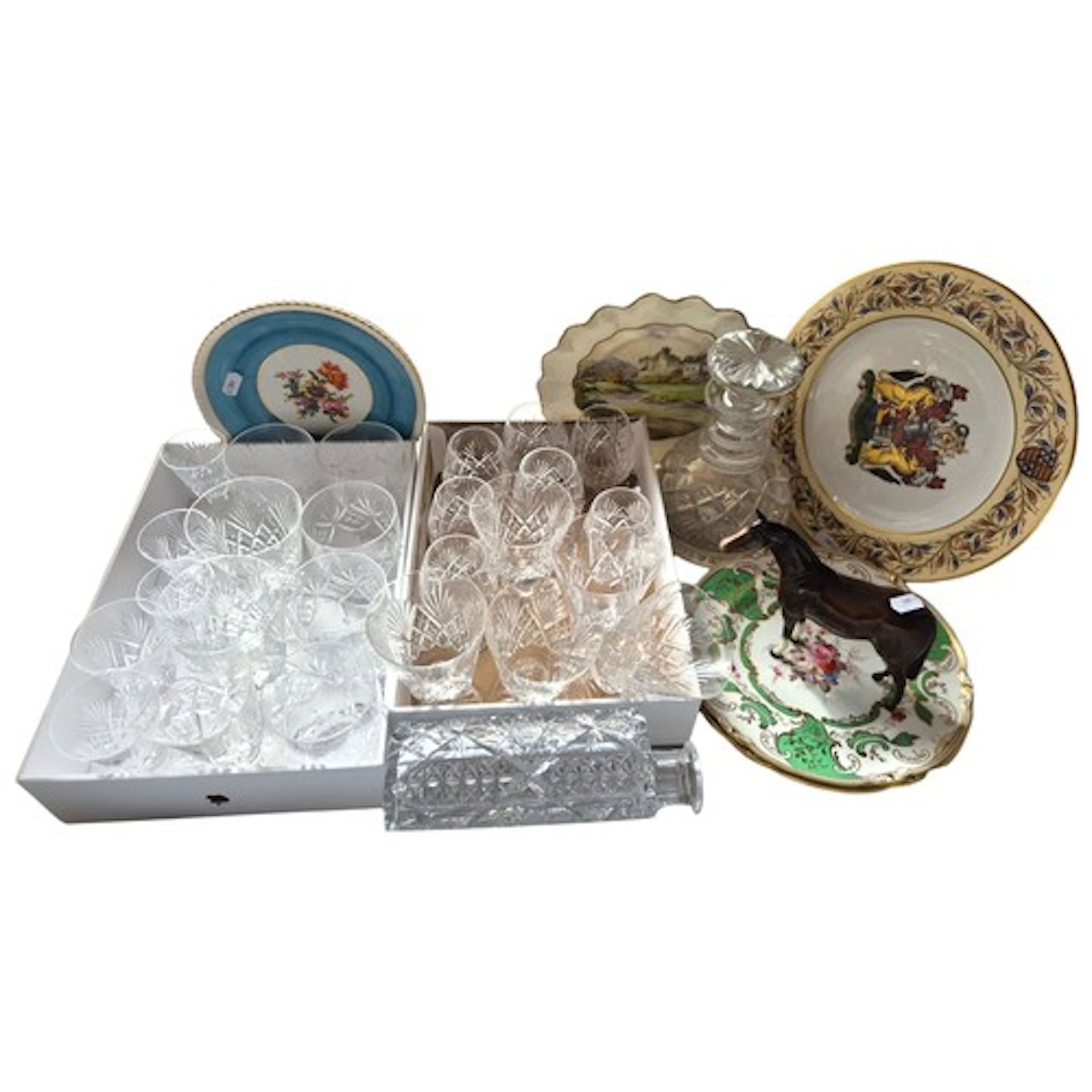 A collection of various glass and ceramics to include Royal ...