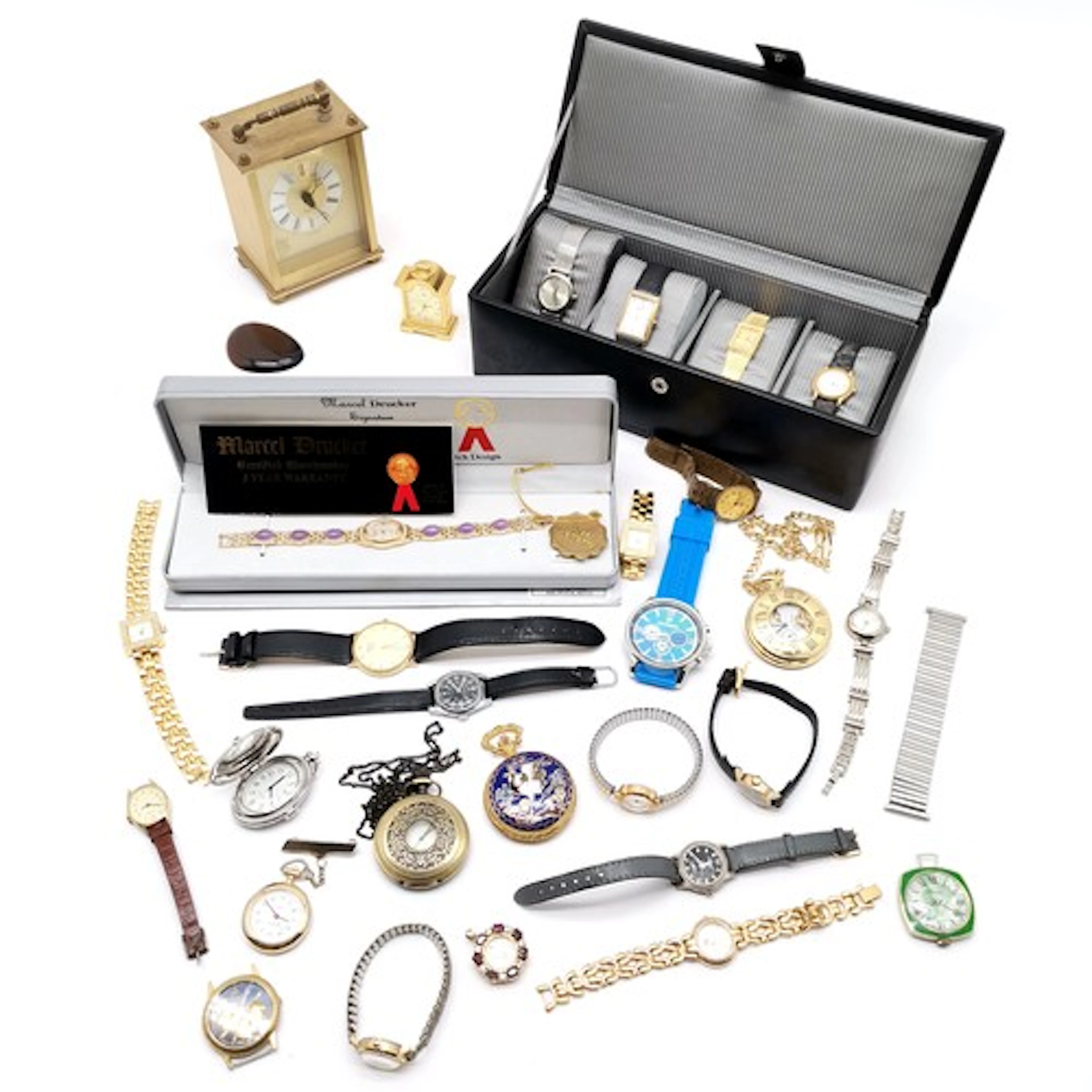 Qty of mostly quartz wristwatches inc boxed Marcel Drucker t...