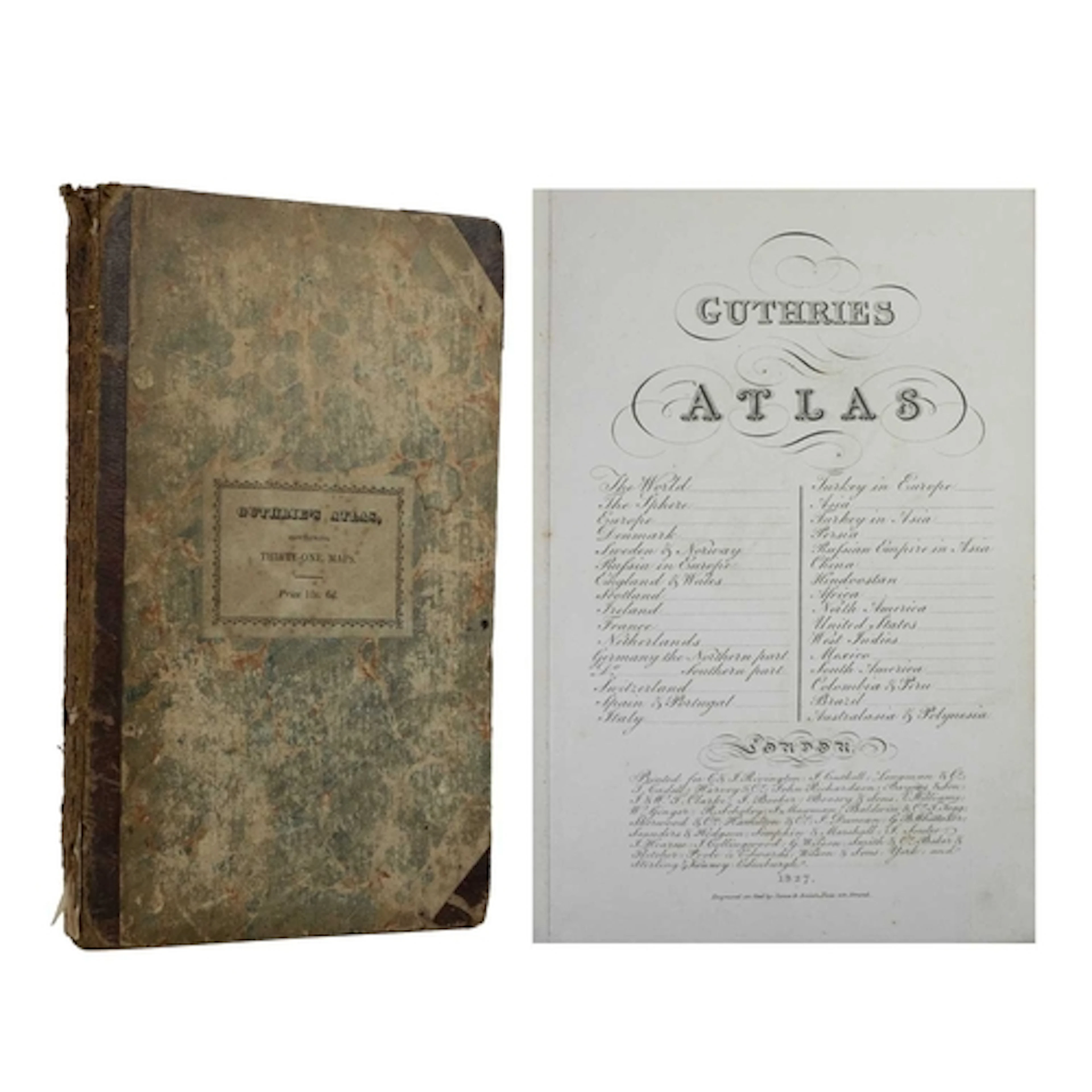 William Guthrie Guthries Atlas Contemporary half calf with m...