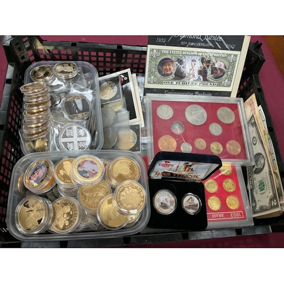 Large Collection Of World Coinage And Banknotes, includes co...